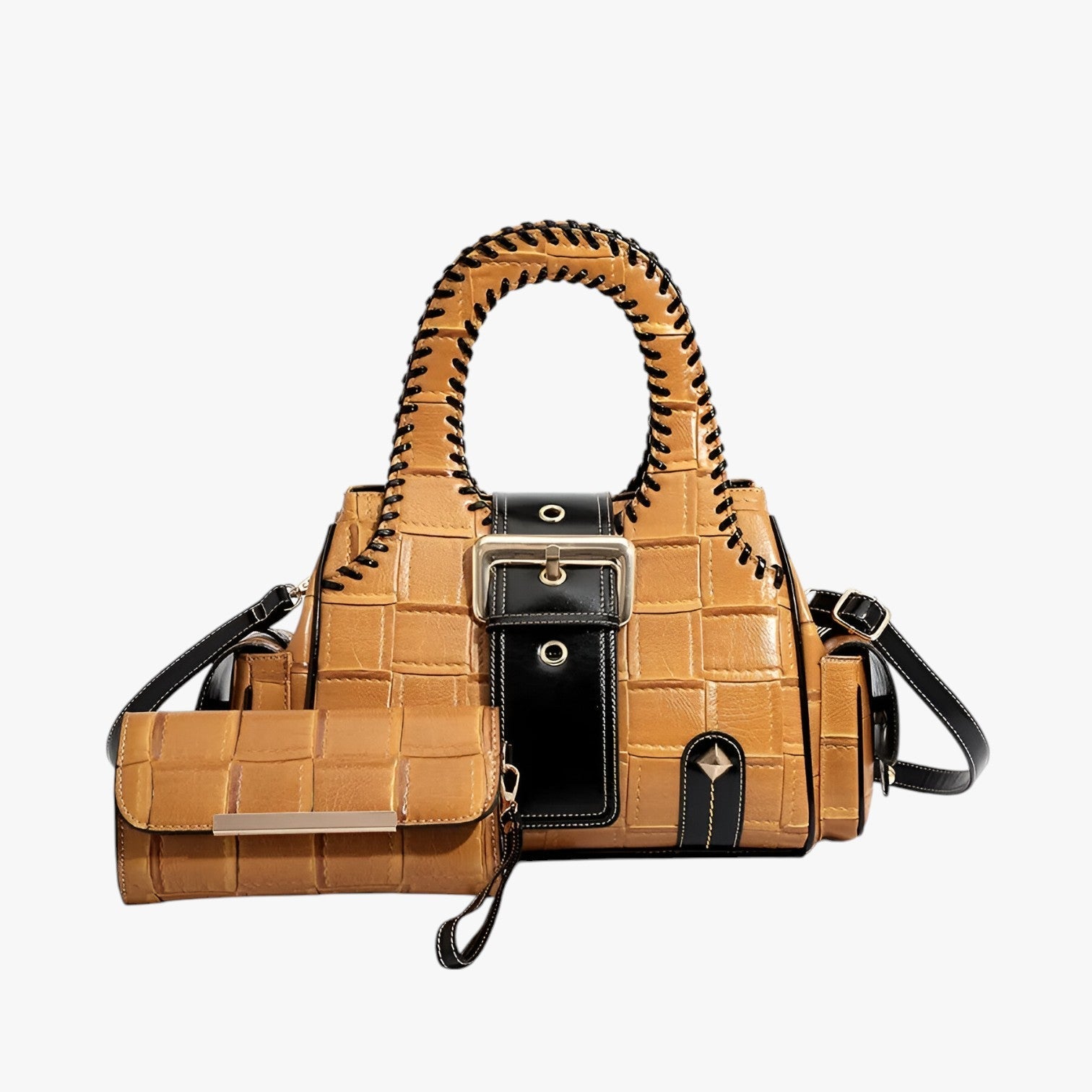 Solana Luxe Vævet Læder Skuldertaske med God Plads - - bags - {{ product_tags }