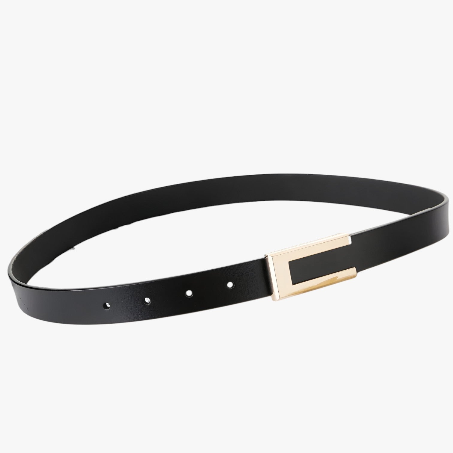 Blair | Kvindeliv i ægte høj kvalitet læder med gylden spænde, tynd bælte til kjoler - Sort 100cm Kina - women's fashion - {{ product_tags }