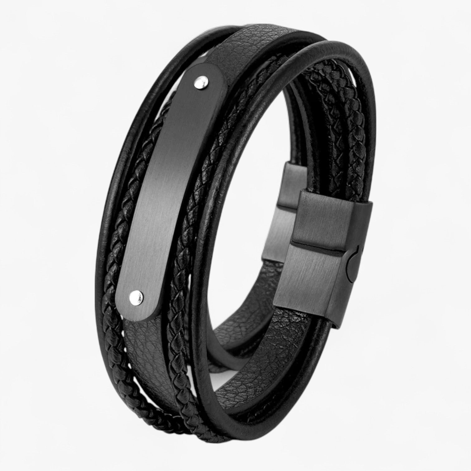 Romeo | MKENDN Personligt læderarmbånd med navn eller bogstav - Sort - Romeo | MKENDN Personligt læderarmbånd med navn eller bogstav - €25 - {{ product_tags }