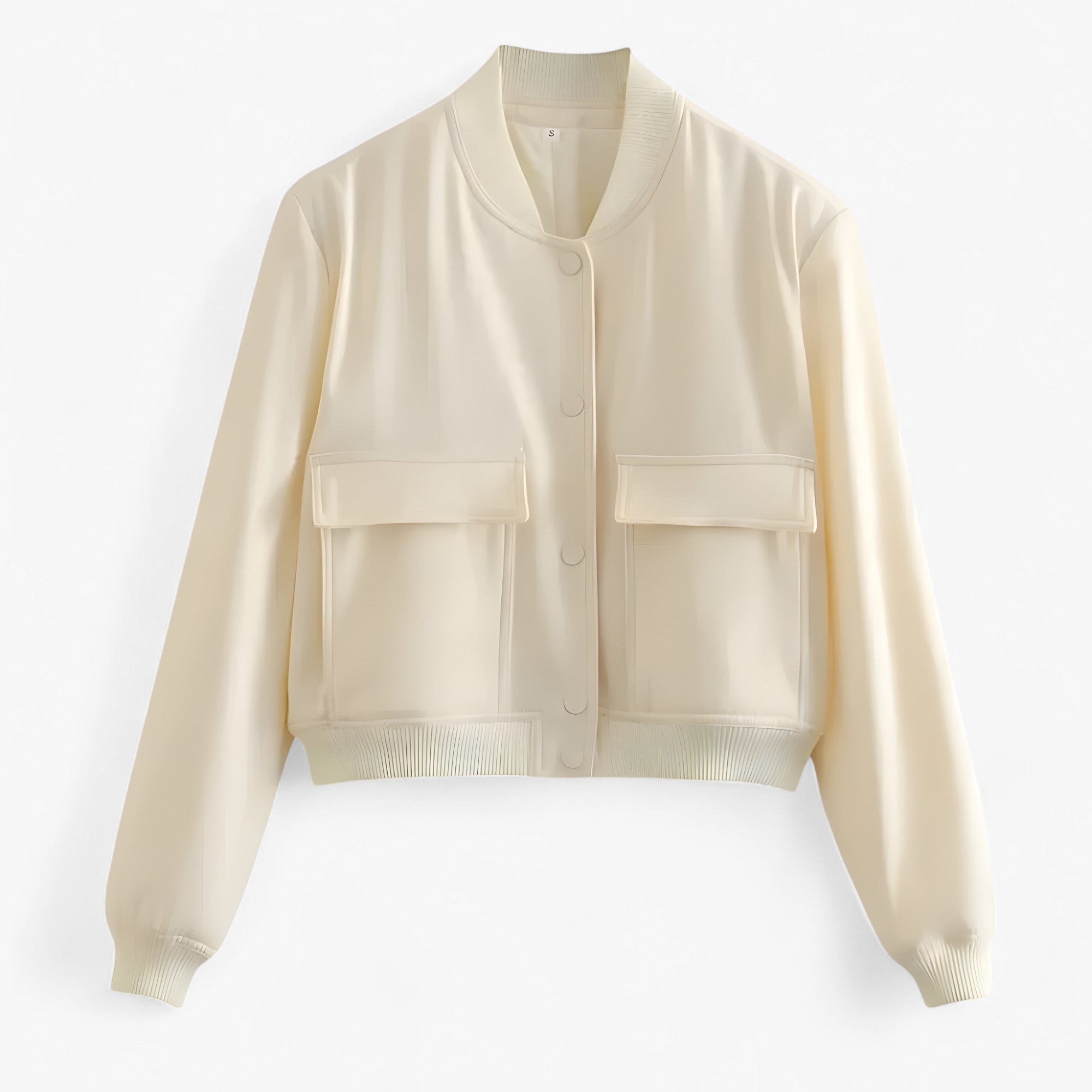 Skyler | Damernes bomberjakke – Efterår/Vinter cropped - Beige - women's fashion - {{ product_tags }