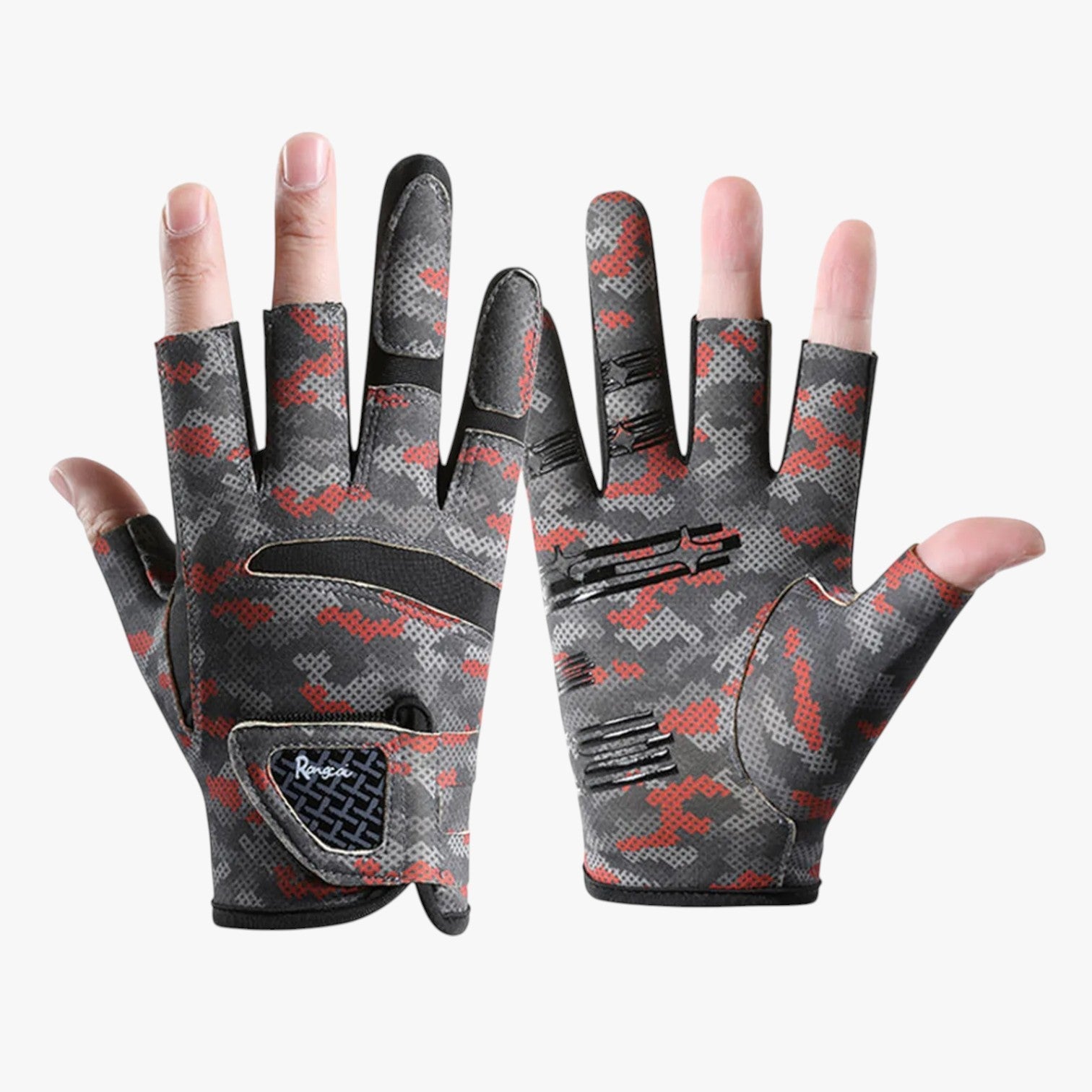 Killian | Sommerfiskehandsker med antiskrid 3-prints - Rød - Killian | Sommerfiskehandsker med antiskrid 3-prints - €25 - {{ product_tags }