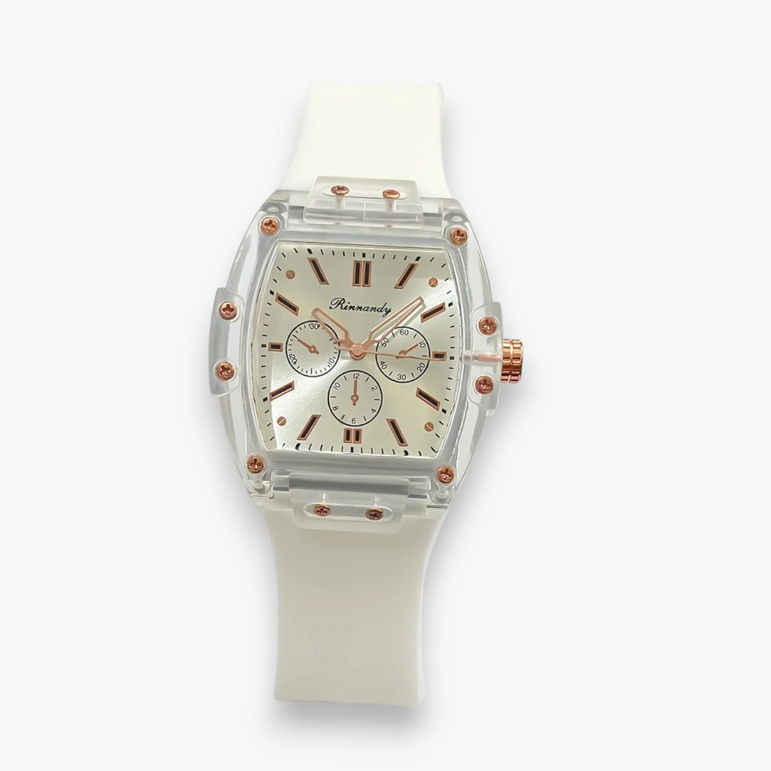 Kiera | Luksuriøst og komfortabelt damesur med silikonearmbånd - Hvid - watches - {{ product_tags }