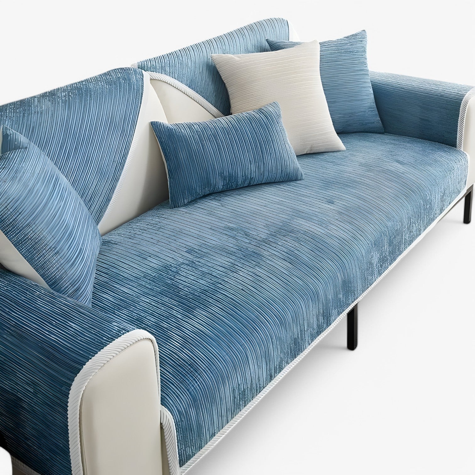 Cade | Stribet Chenille Sofabetræk – Beskytter & Udsmykker Din Sofa - - house & garden - {{ product_tags }