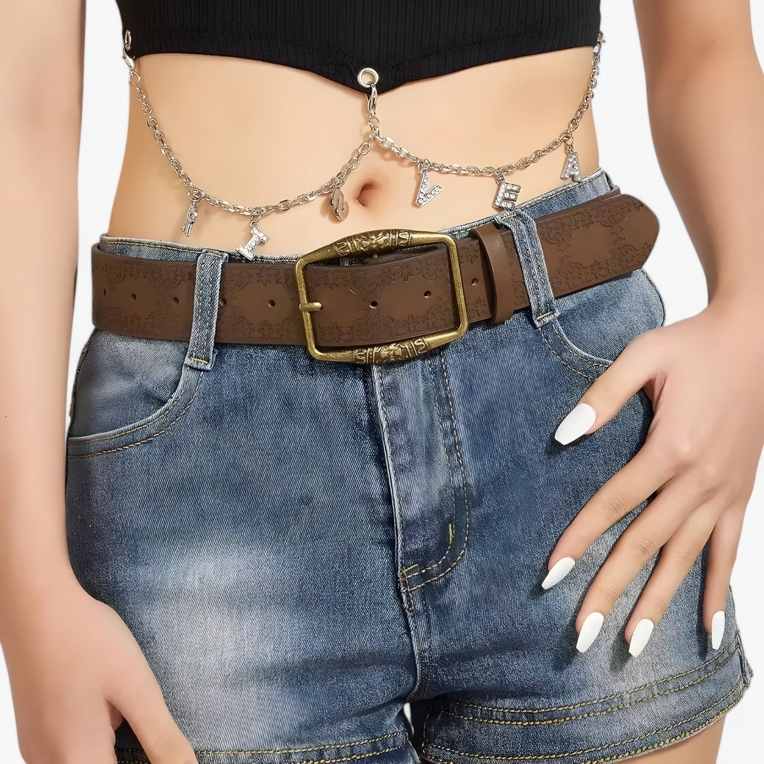 Myka | Blomsterlæderbælte – Tidsløs stil og rustik charme - - women's fashion - {{ product_tags }