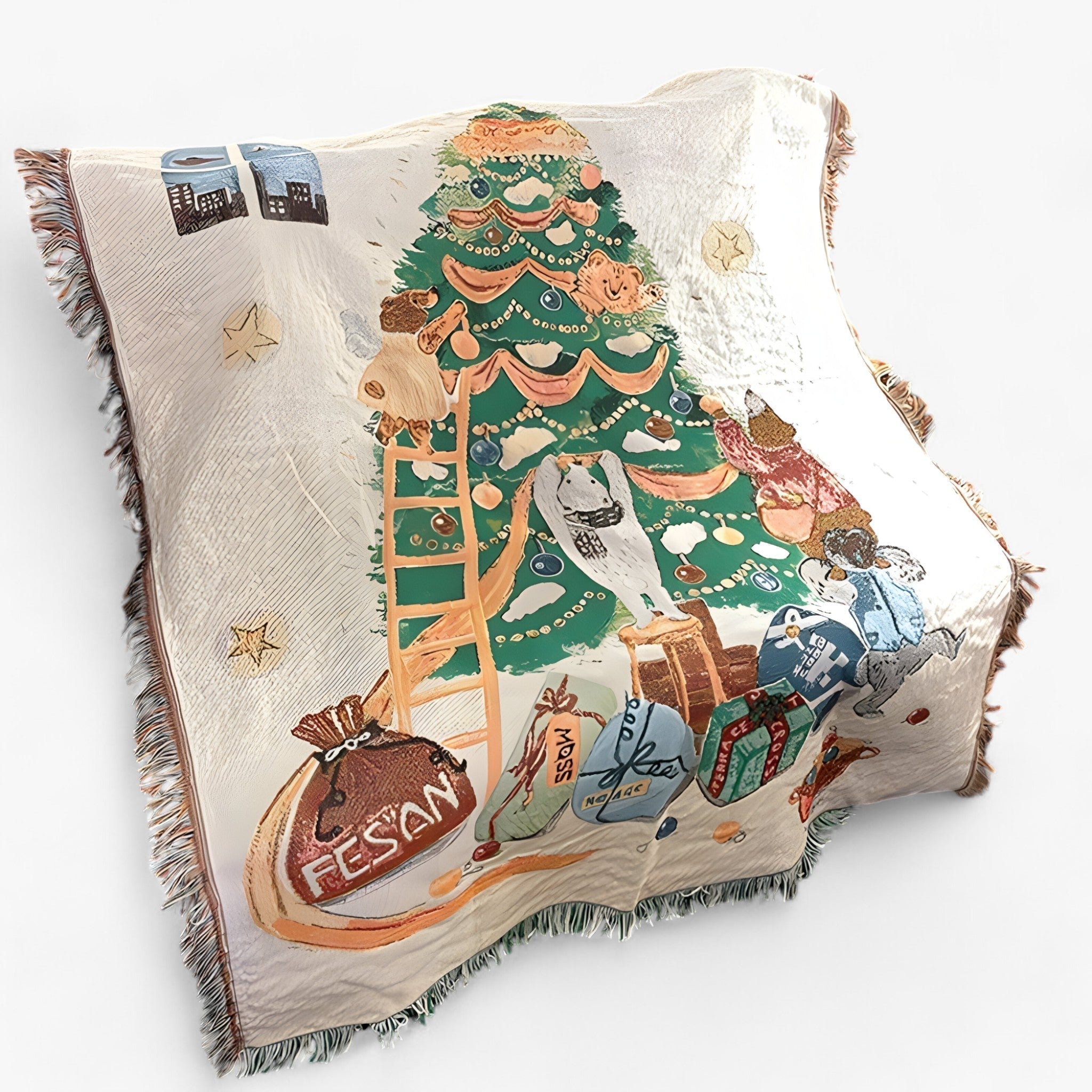 Nutty | Nussknacker & Julestjerne Filt - Blød og dekorativ quilt til det festlige hjem - Julebjørne 130x160cm - house & garden - {{ product_tags }