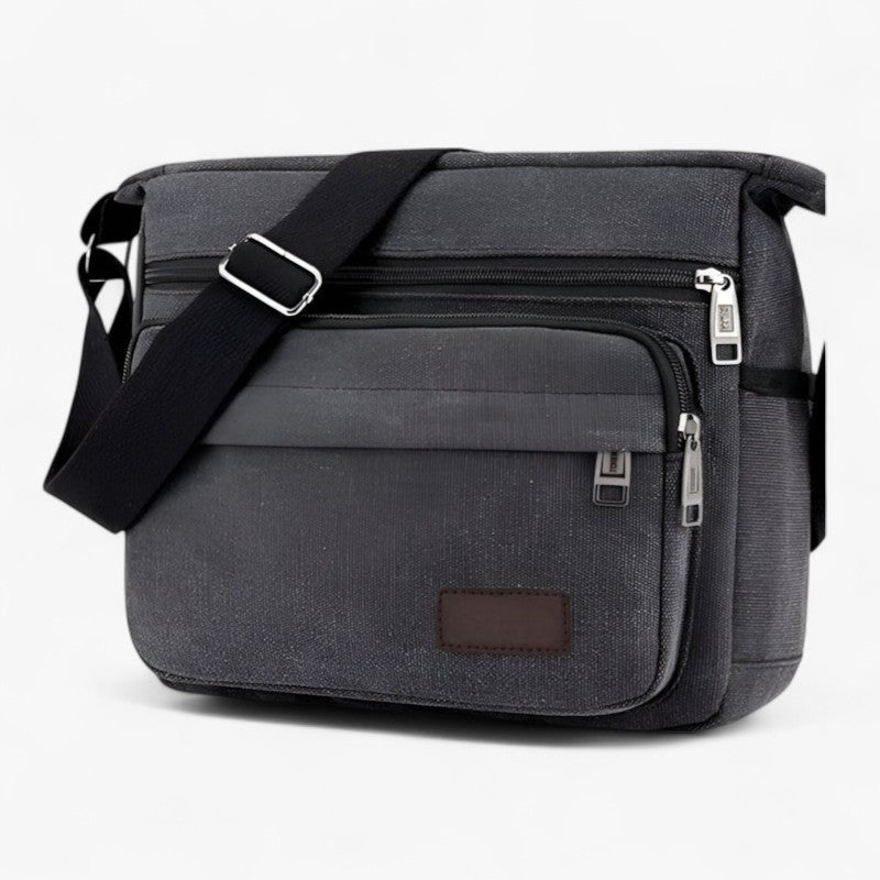 Max | Multifunktionel Canvas Skuldertaske til Mænd - Sort - bags - {{ product_tags }
