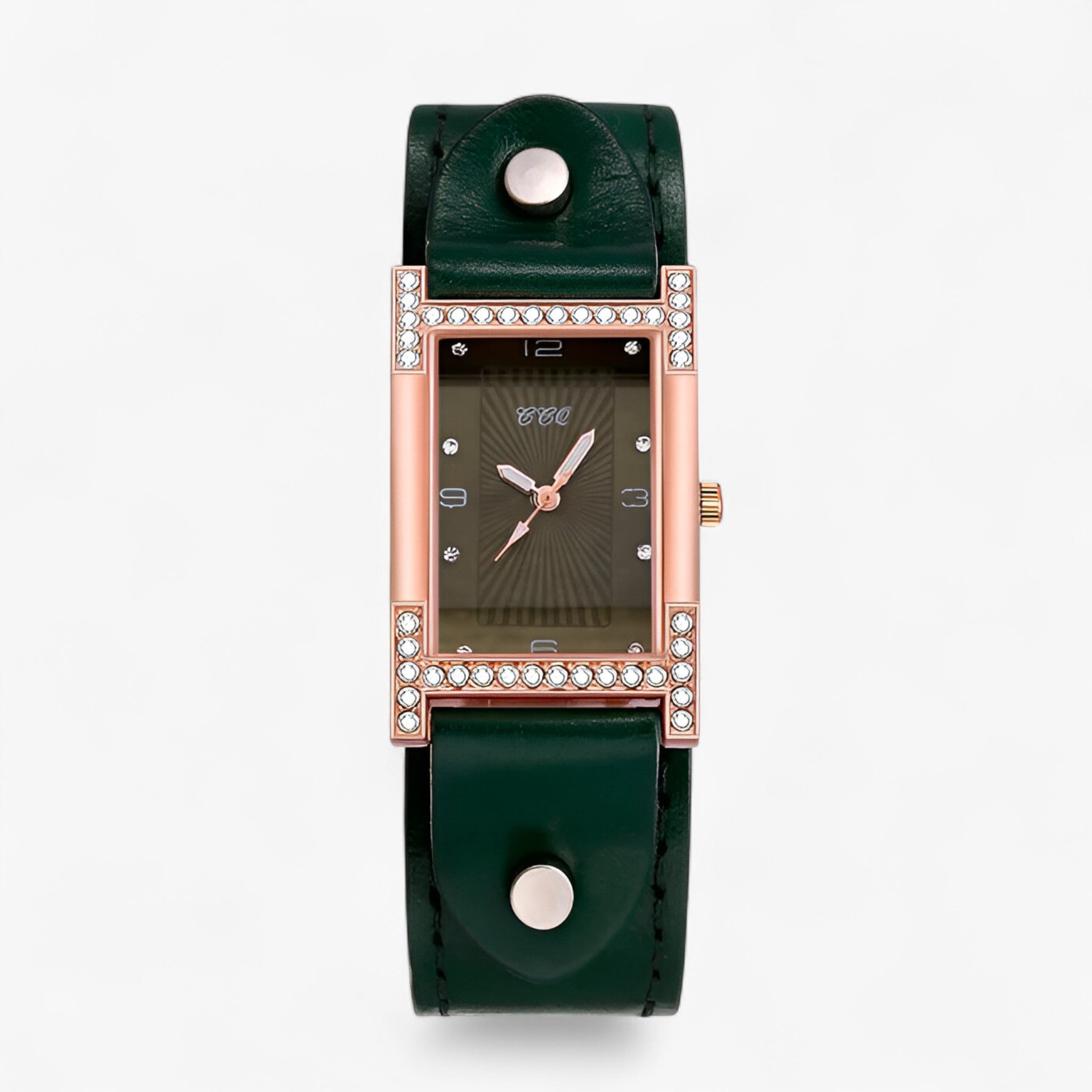 Orla | Elegant dameur med læderrem - Grøn - watches - {{ product_tags }