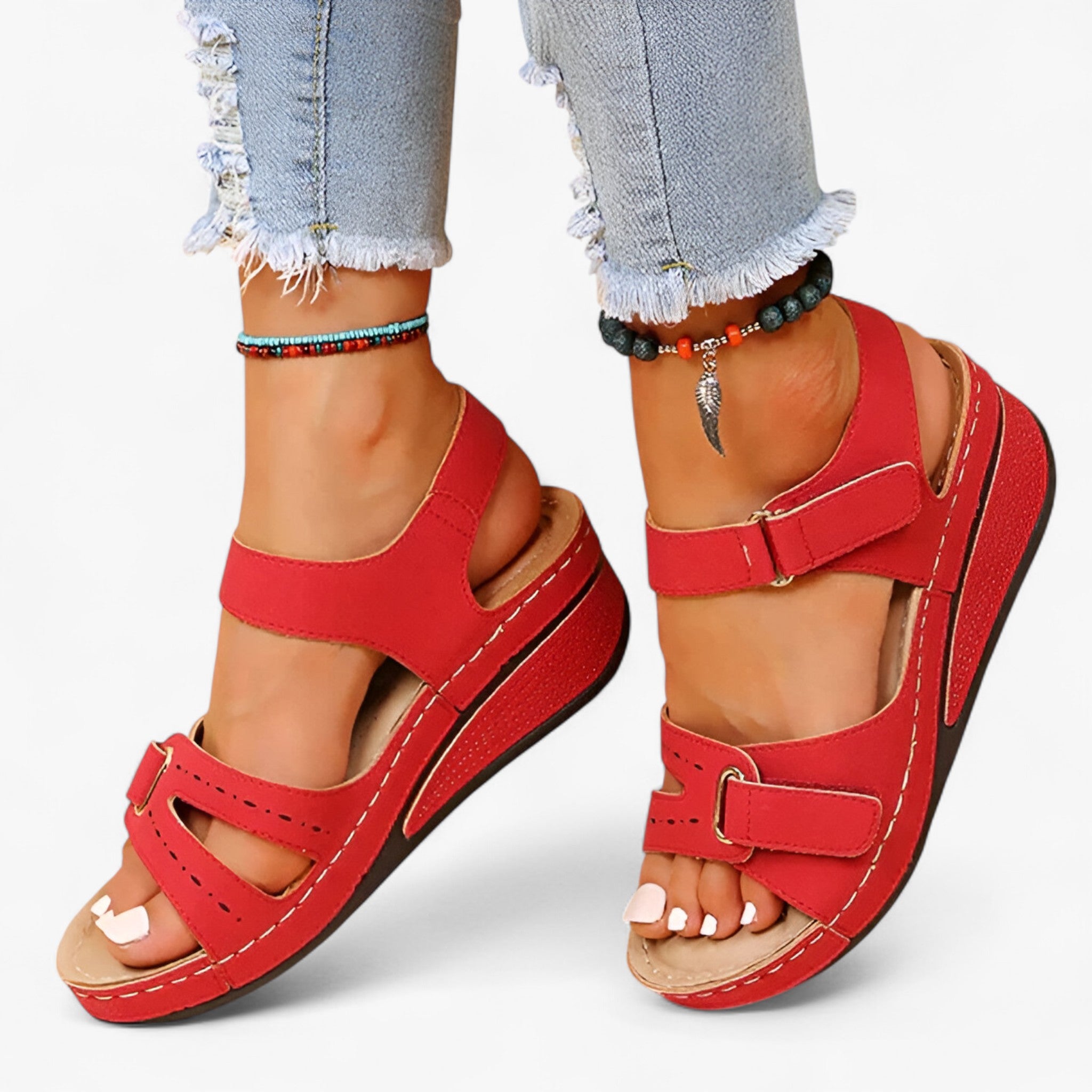 Dana - Ortopædiske sandaler - Sandaler til damer - Rød - Dana - Ortopædiske sandaler - Sandaler til damer- €25 - {{ product_tags }
