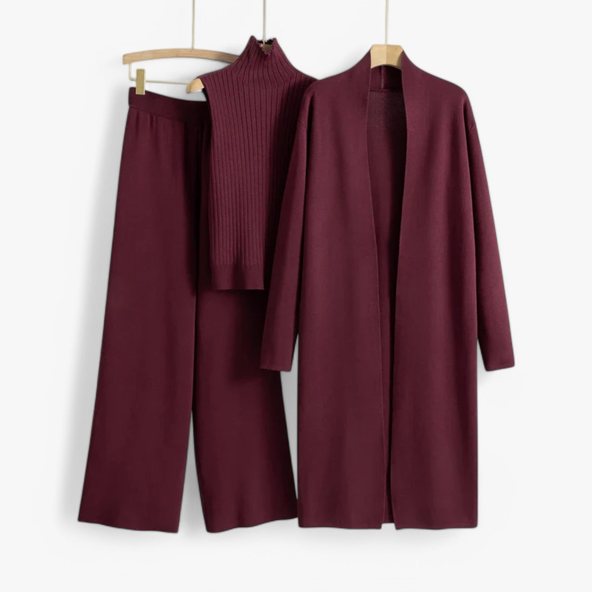 Ivy I Vintage Strikkesæt i 3 dele - Rød En størrelse - women's fashion - {{ product_tags }