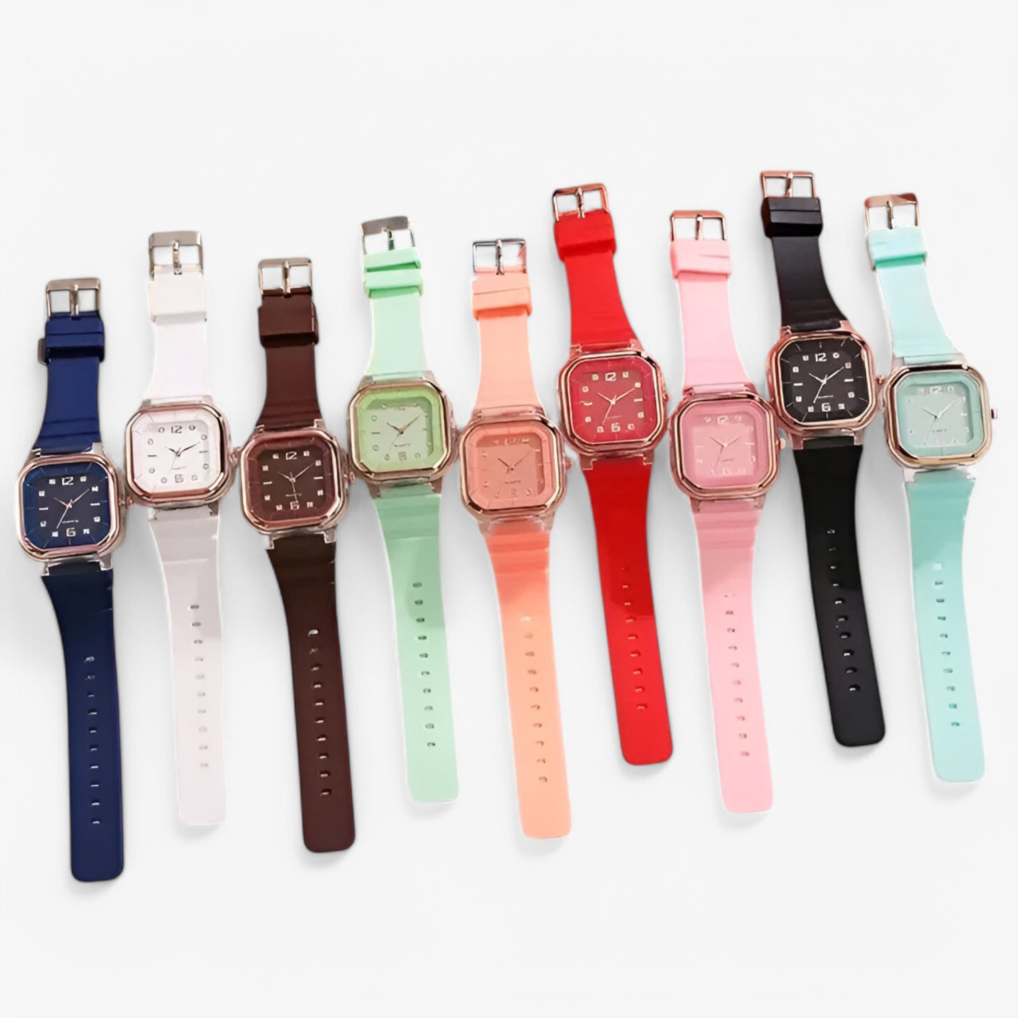 Janessa | Dameur i silikone med stor urskive og strassdetaljer - - watches - {{ product_tags }