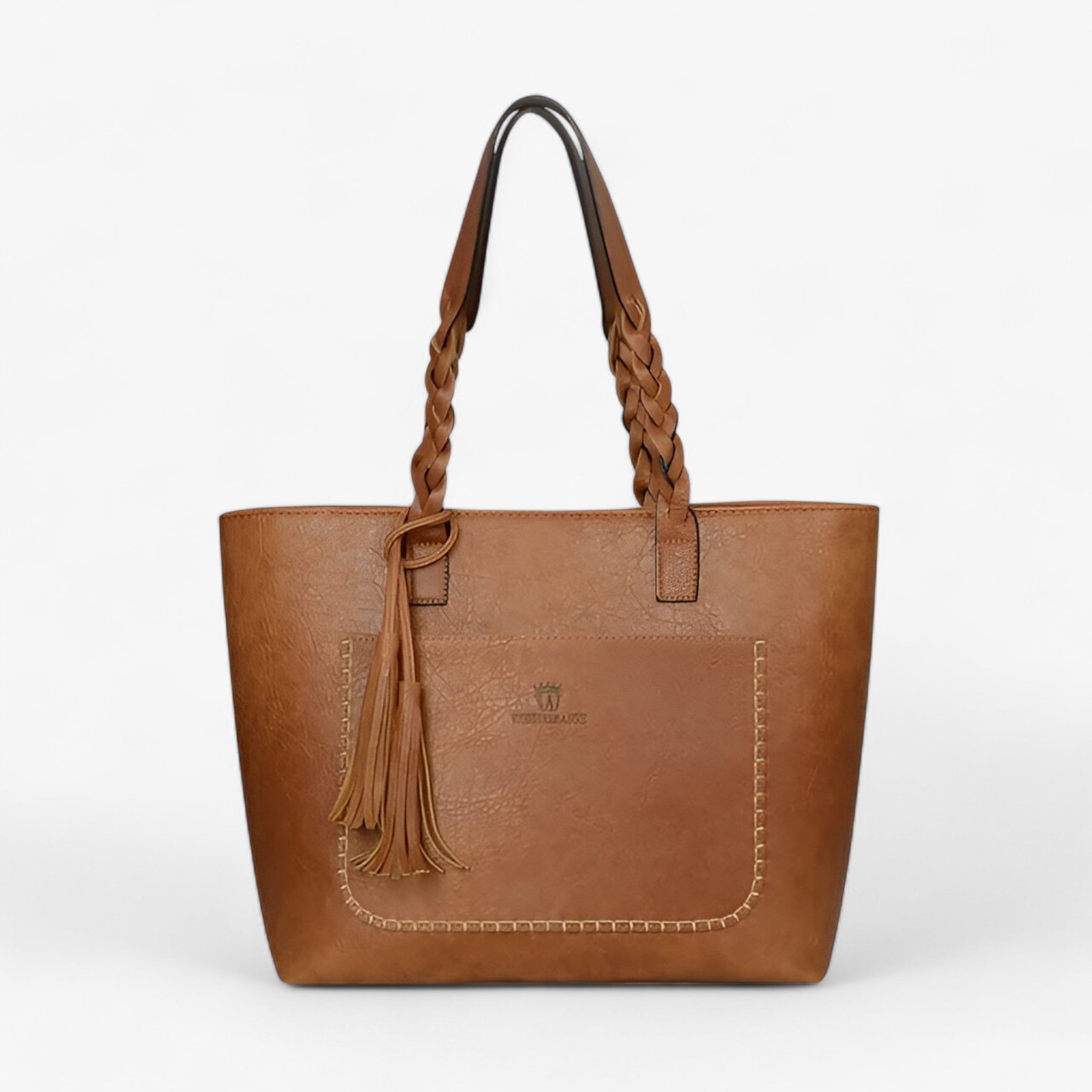 Clea | Lædertaske med kvast - Khaki - bags - {{ product_tags }