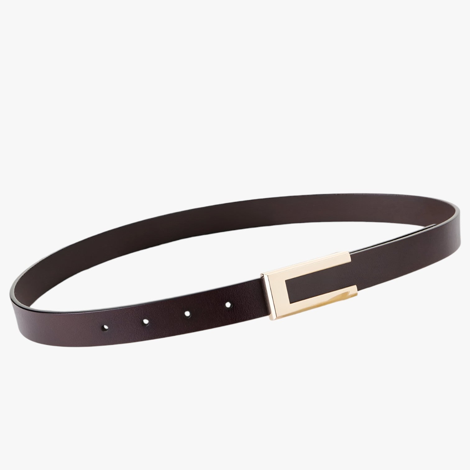 Blair | Kvindeliv i ægte høj kvalitet læder med gylden spænde, tynd bælte til kjoler - Karamellfarvet 100cm Kina - women's fashion - {{ product_tags }