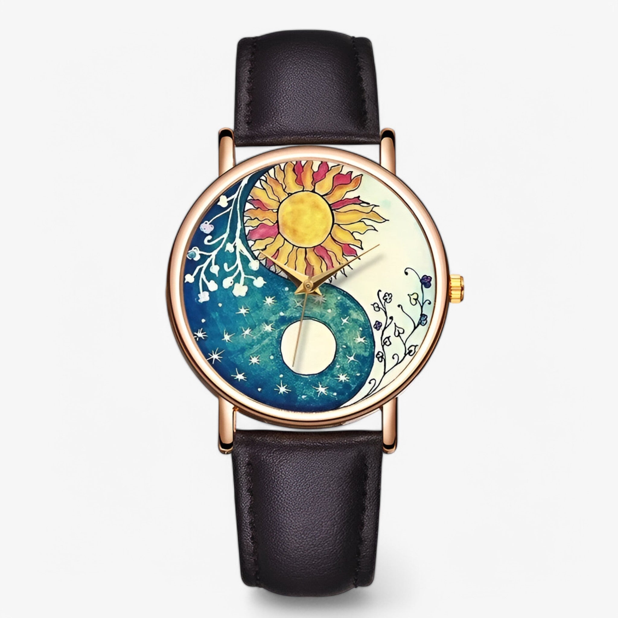 Naomi | Moderigtigt ur lavet af ægte læder med originalt design og vandafvisende - Mørkebrun - watches - {{ product_tags }