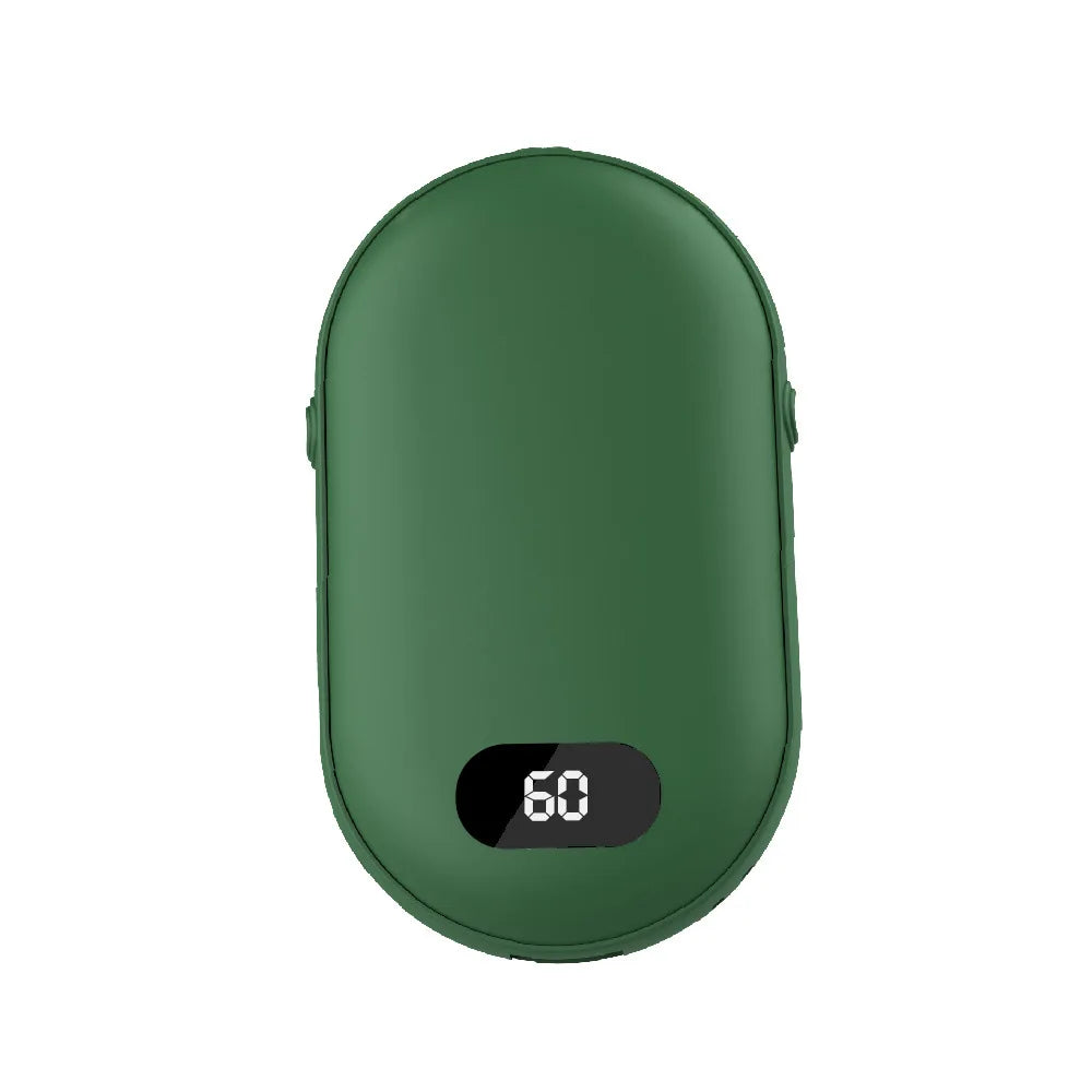 2-i-1 Genopladelig Håndvarmer & Powerbank - USB Lommevarmer - Grøn - Winter Gadgets - {{ product_tags }