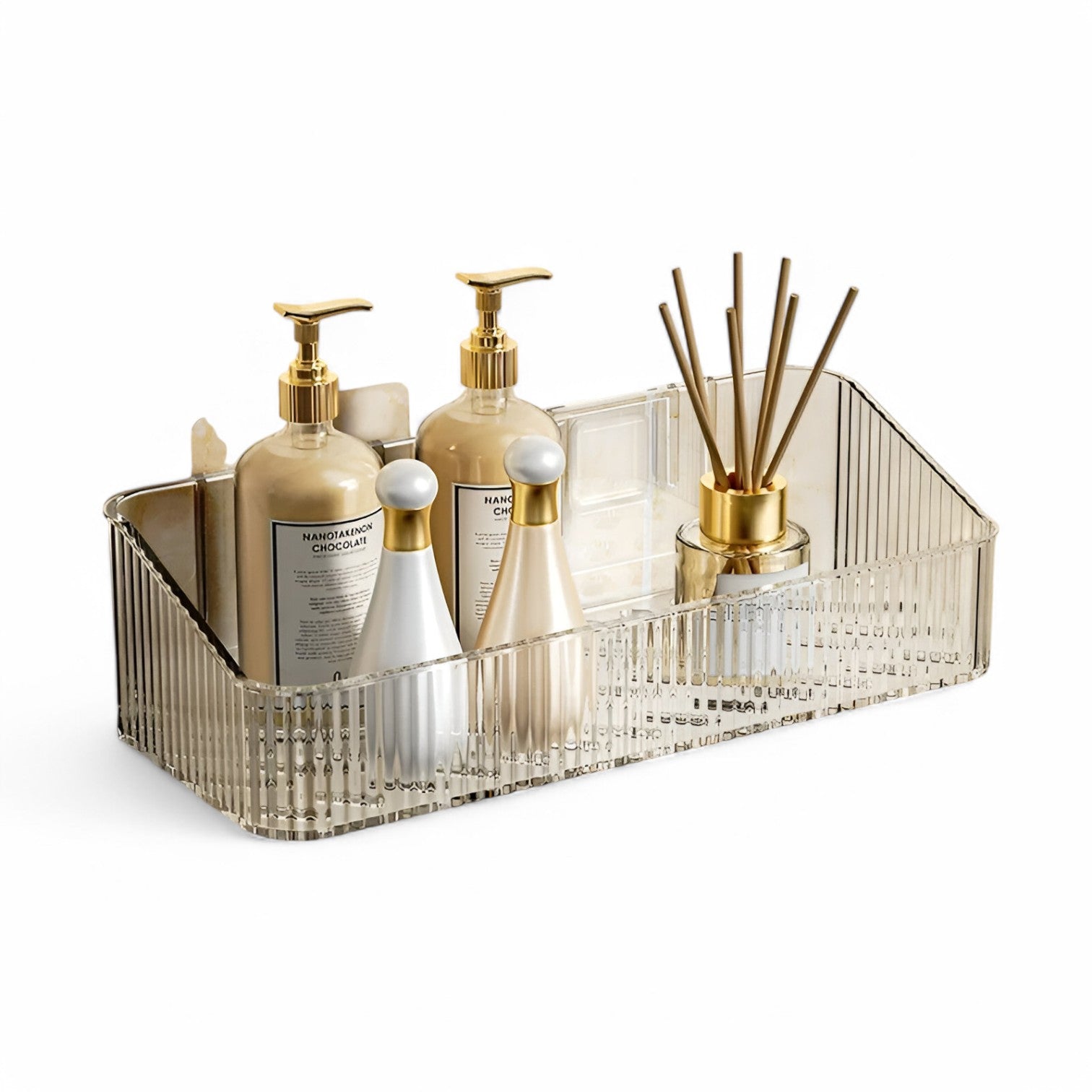 Aileen | Pladsbesparende hjørneopbevaring – solid uden boring - Transparent - house & garden - {{ product_tags }