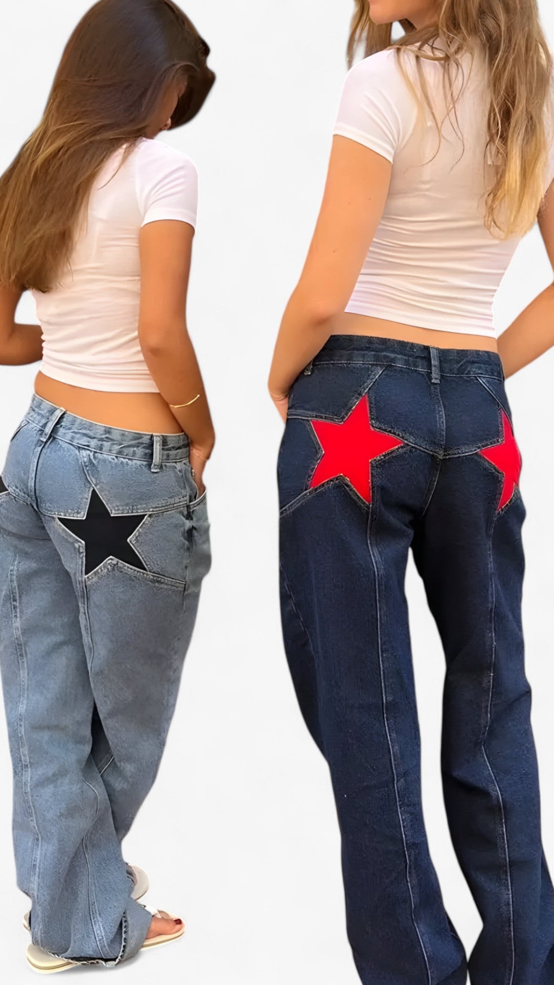Lavtalje jeans med stjerneprint - - Lavtalje jeans med stjerneprint - €25 - {{ product_tags }