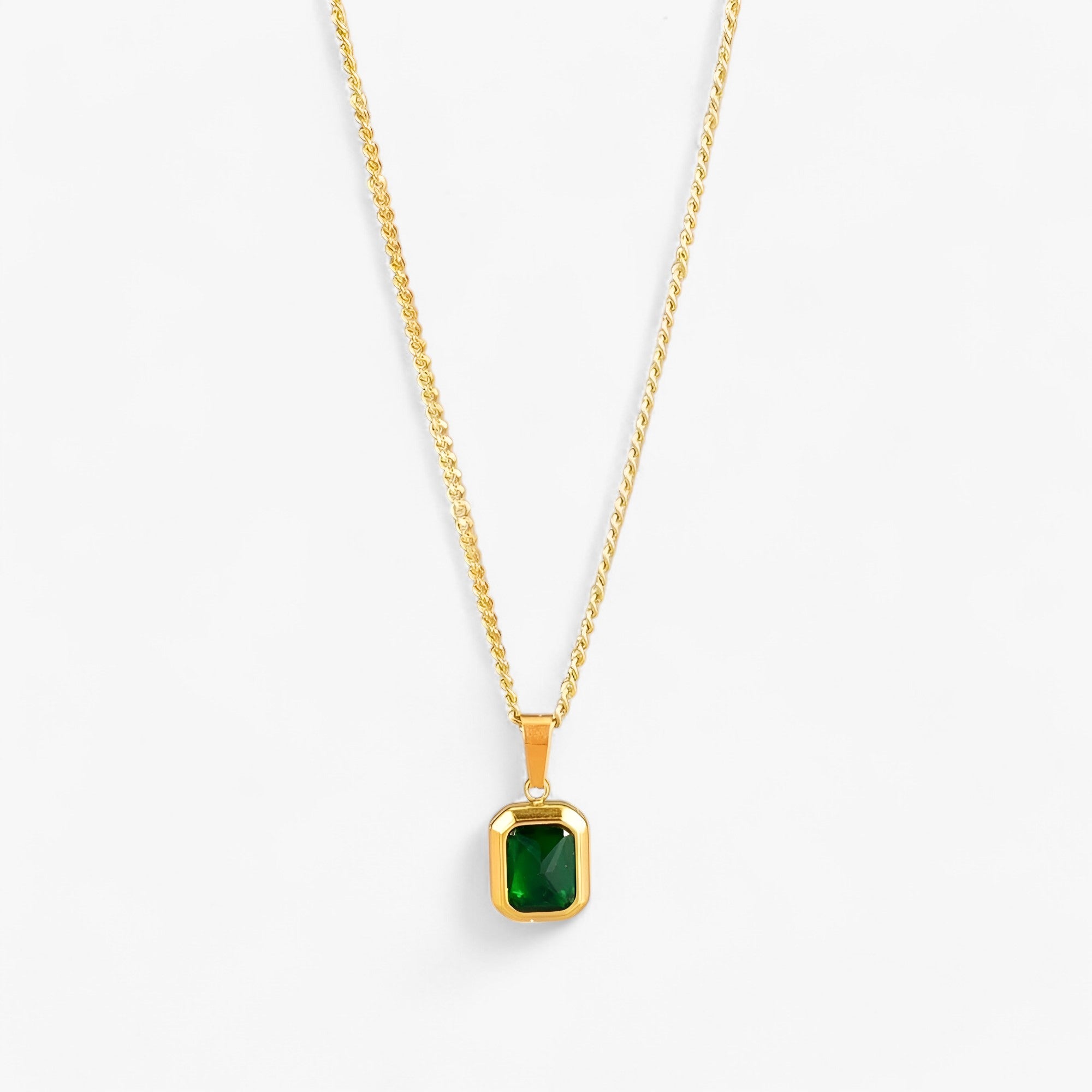 Clarisse | halskæde med smaragder i guldbelægning - elegant og robust - - other - {{ product_tags }