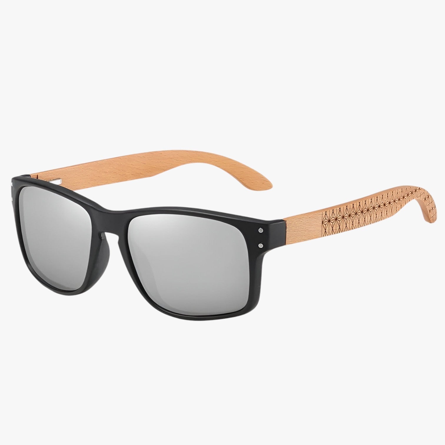 Arjun | Midnite Star Træsolbriller – Stilfuld UV-beskyttelse til mænd - Grå - men's fashion - {{ product_tags }
