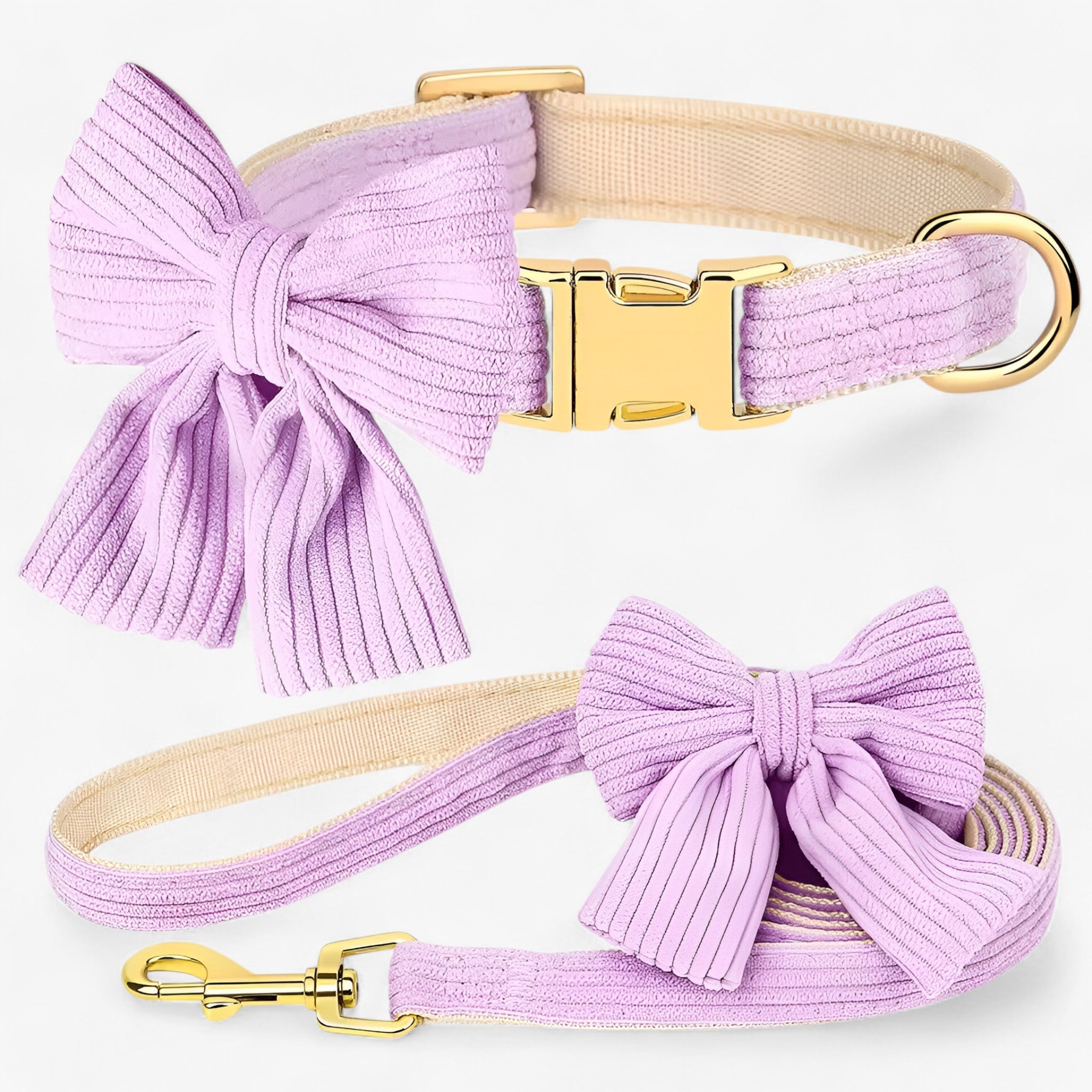 Luna | Sød Lyserød Halsbånd og Snor Sæt til Små og Mellemstore Hunde - Lilla - Luna | Sød Lyserød Halsbånd og Snor Sæt til Små og Mellemstore Hunde- €25 - {{ product_tags }