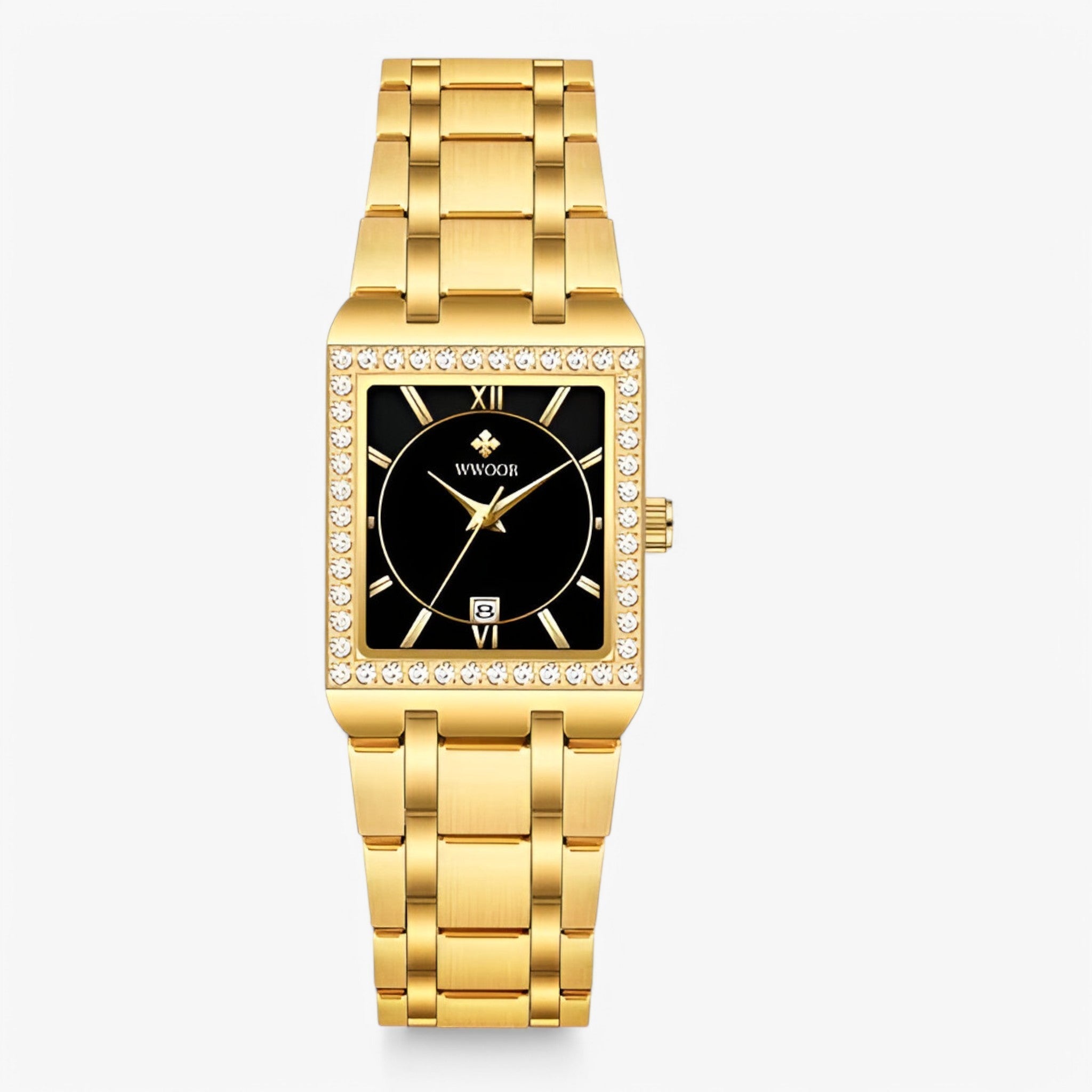 Celeste | Dameur med firkantede diamanter - sort guld - watches - {{ product_tags }