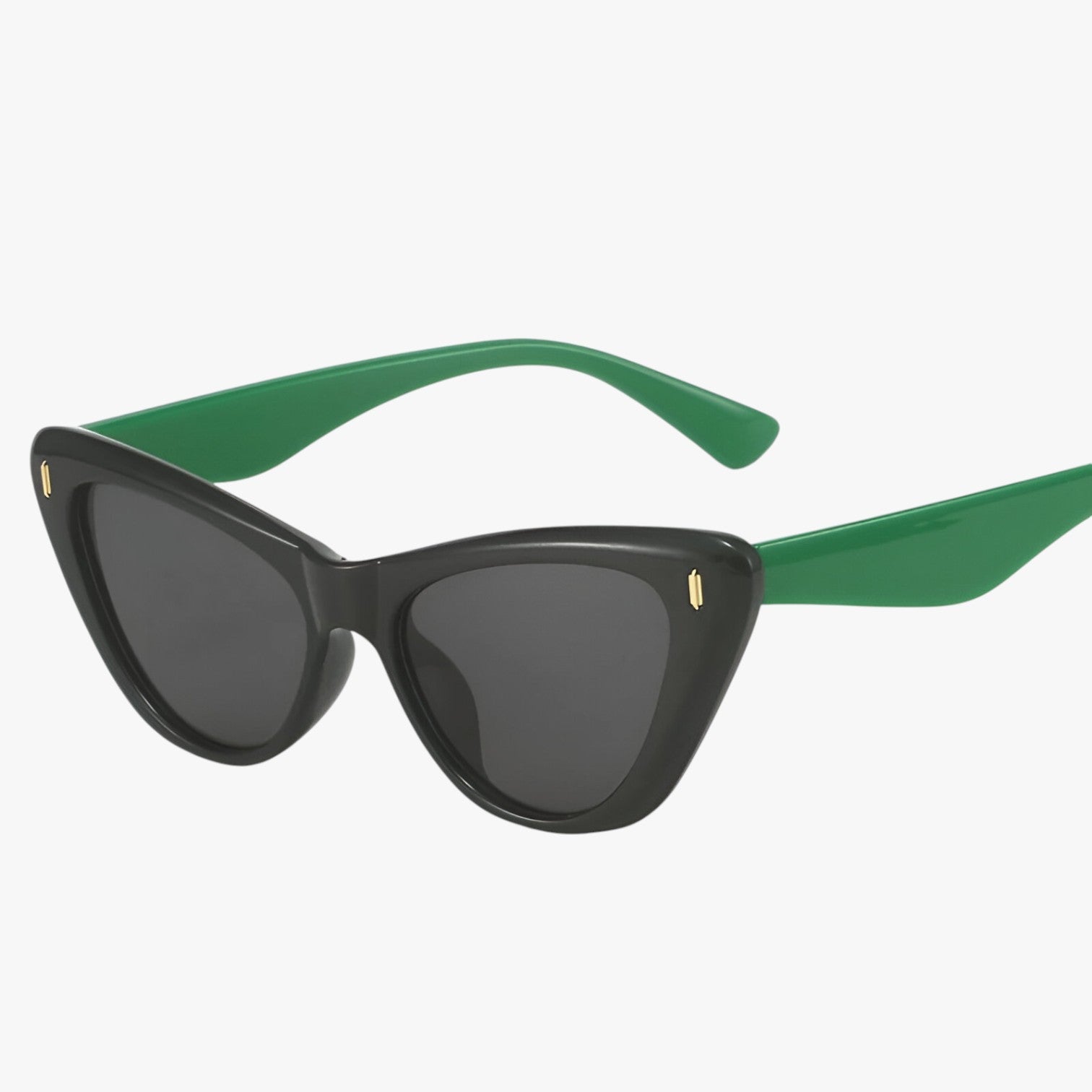 Kamila | Vintage Chic - Ovale Cat-Eye solbrille til UV-beskyttelse - Zwart groen grijs MULTI - women's fashion - {{ product_tags }