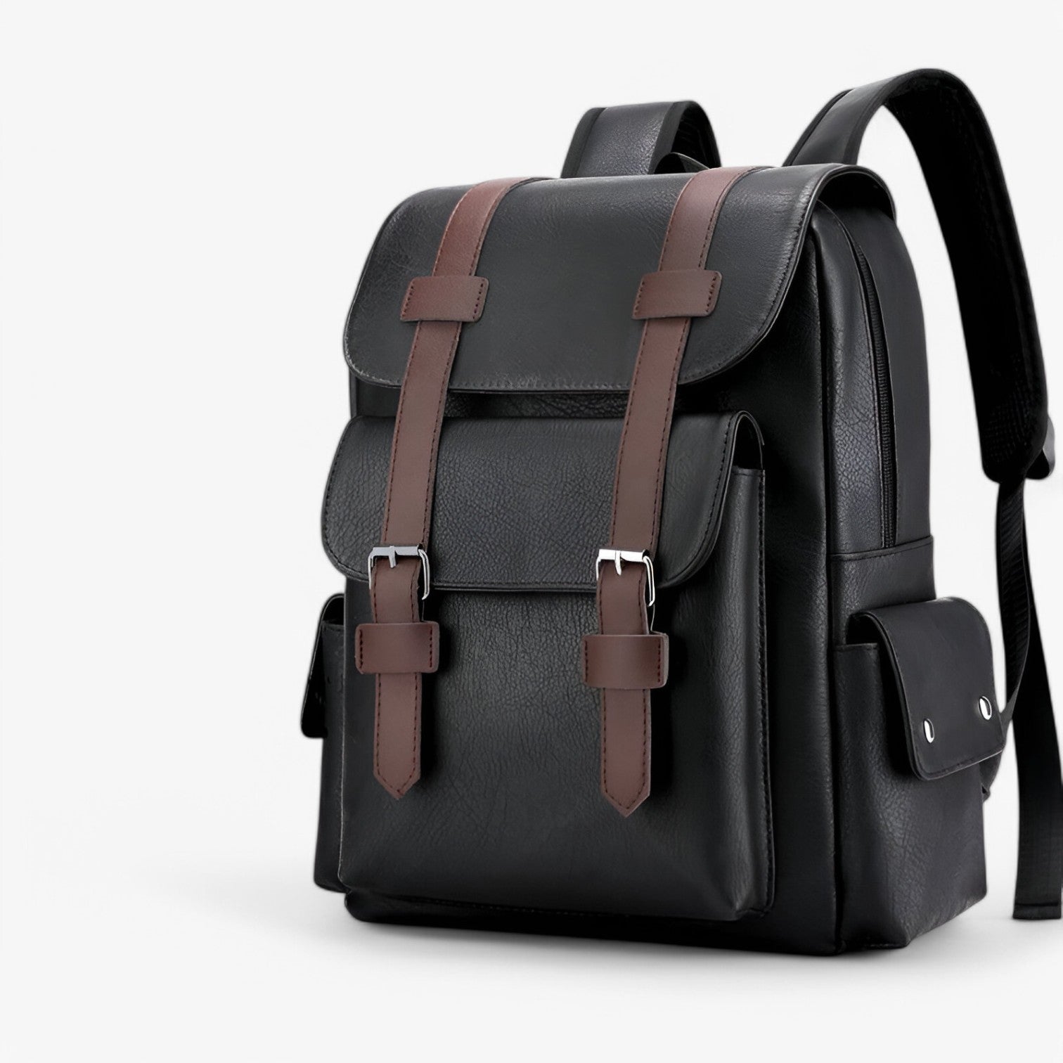 Mikael | Stilet PU-læder rygsæk – Rummelig og komfortabel - sort - bags - {{ product_tags }