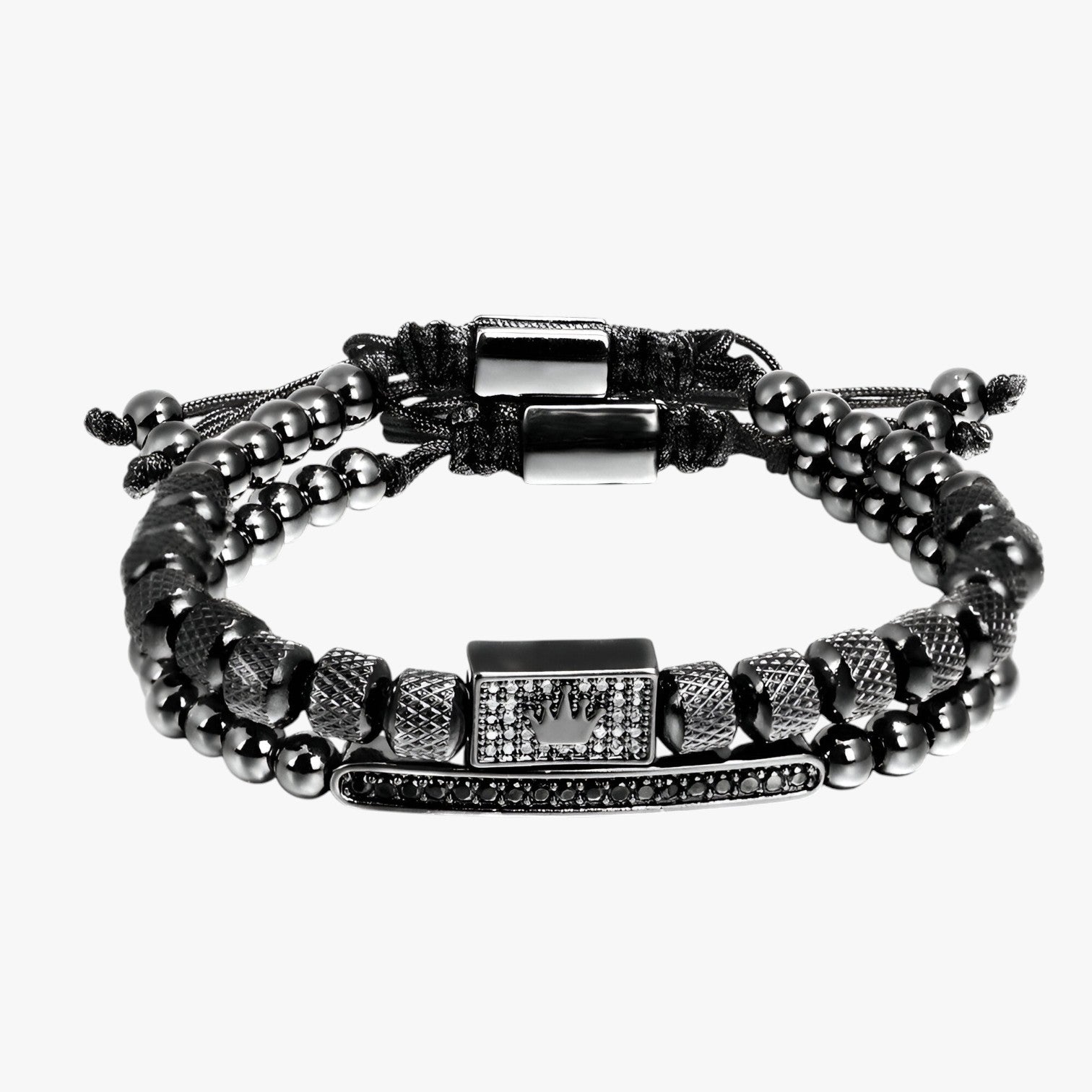 Zanjoe | Crown Power - Sæt med 2 armbånd til stil og selvtillid - Sort Sæt - watches - {{ product_tags }