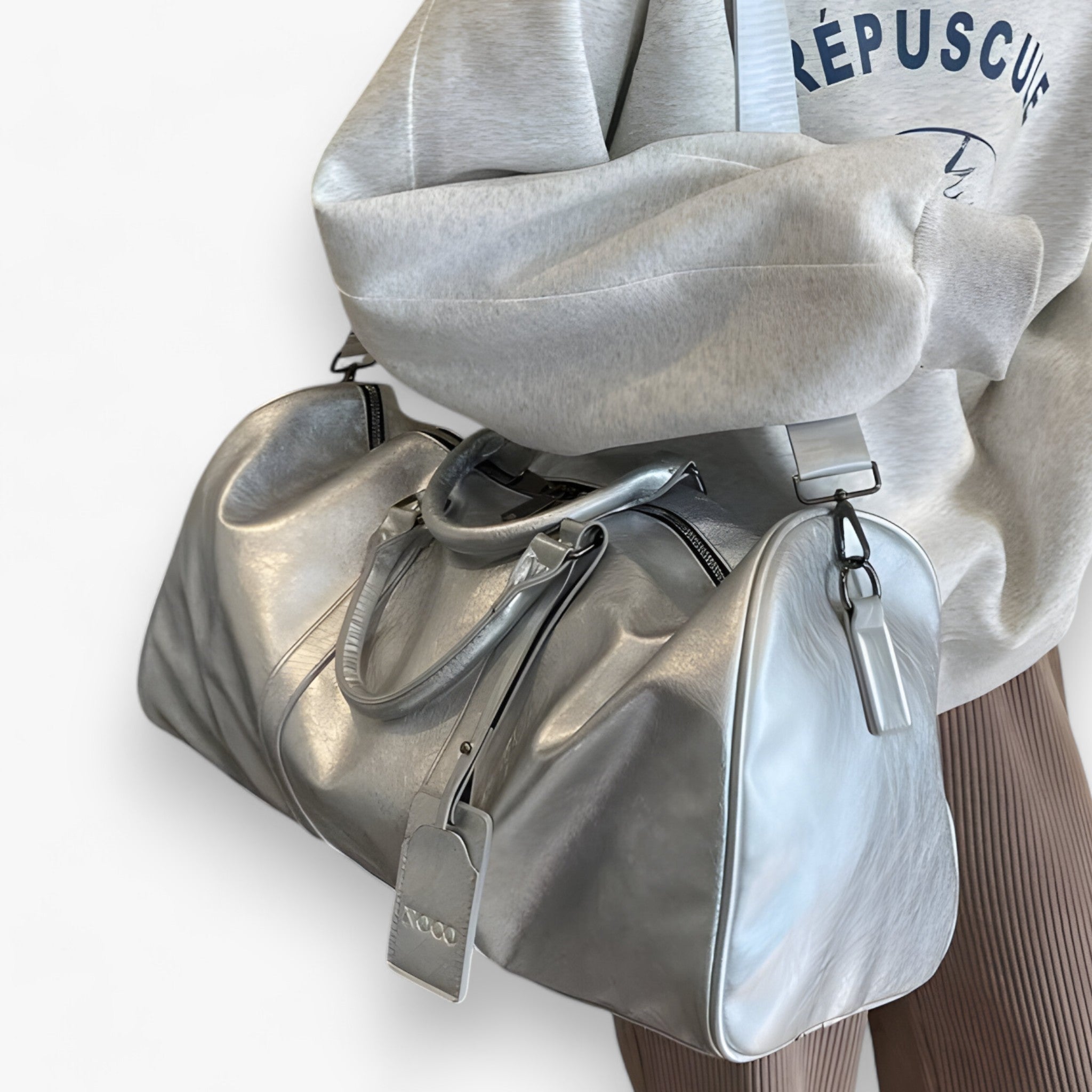 Ava | Fitness-taske - Stor kapacitet til fitness og rejser - Sølv - bags - {{ product_tags }
