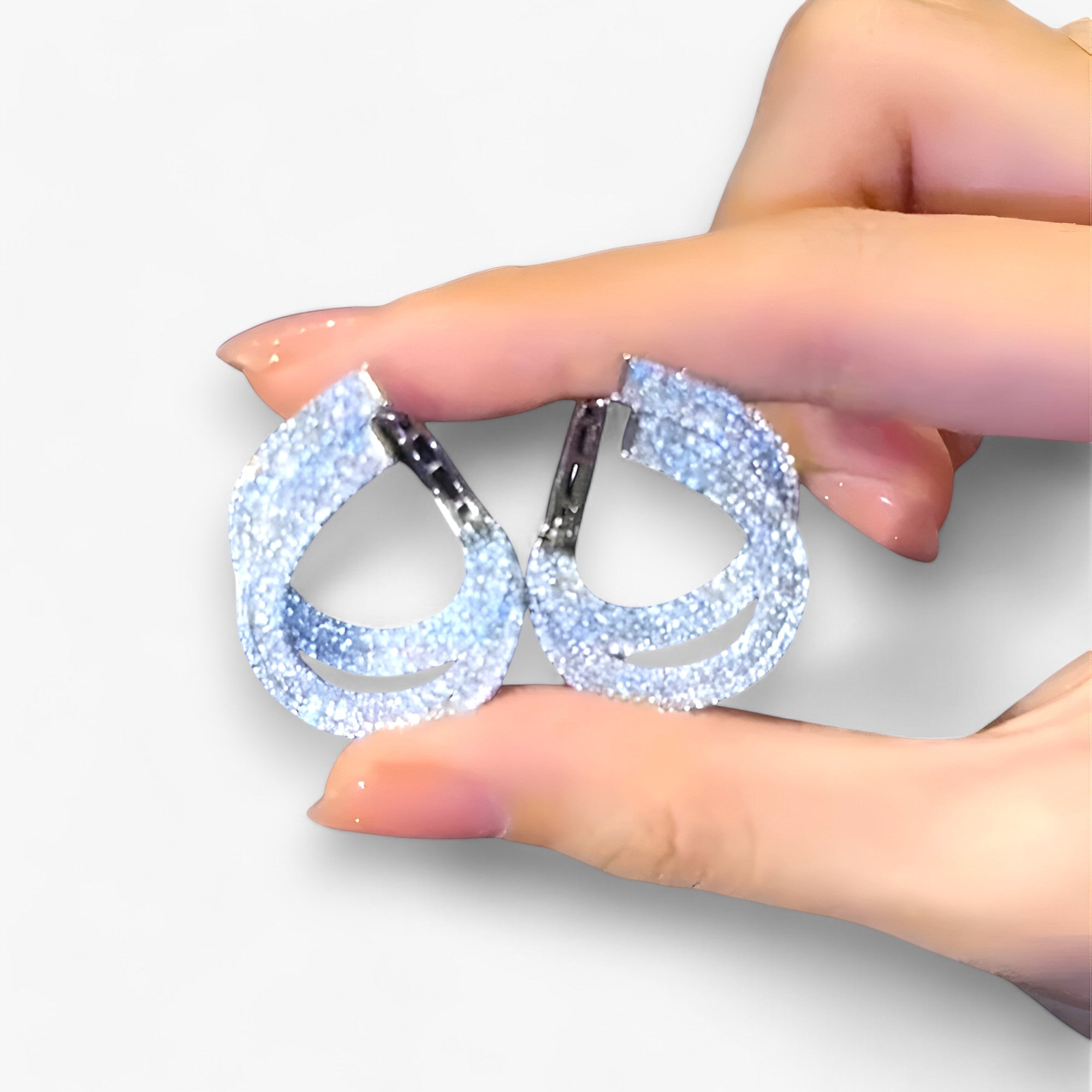 Jennica| Øreringe i zirkonia i dobbelt lag – Unik festpynt - - women's fashion - {{ product_tags }