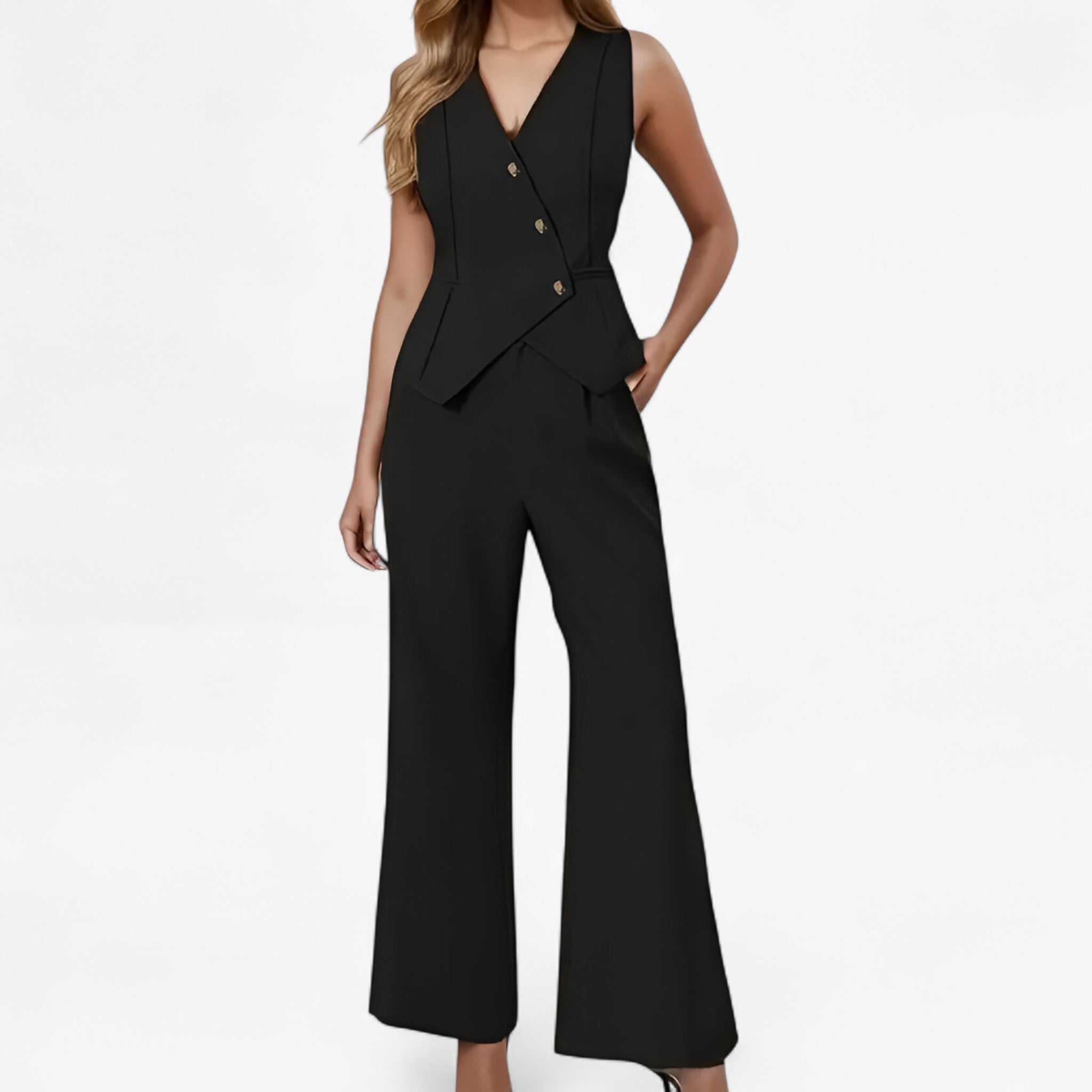 Anika – Ærmeløs jakkesæt til ubesværet elegance - - Anika – Ærmeløs jakkesæt til ubesværet elegance- €25 - {{ product_tags }