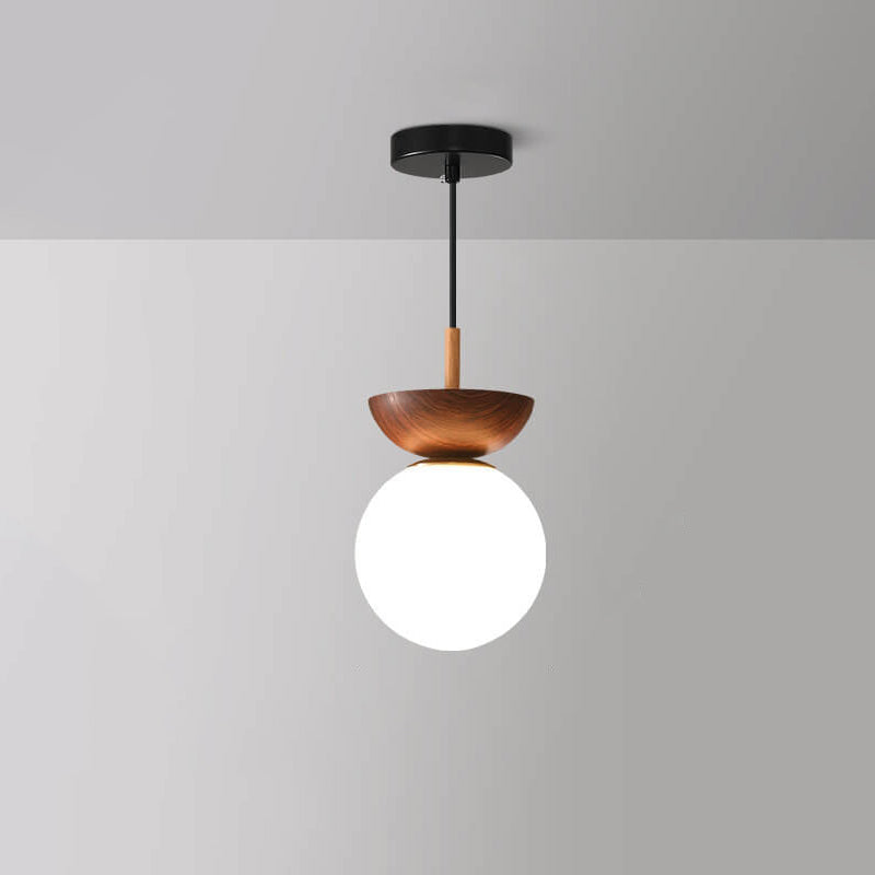 Nordisk-Japansk Træ Loftslampe