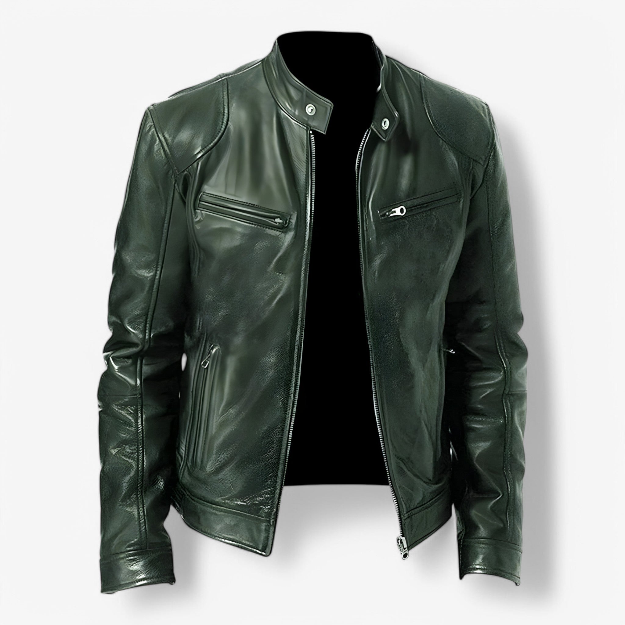 Martin | Casual læderjakke - Mørkegrøn - Martin | Casual læderjakke- €25 - {{ product_tags }