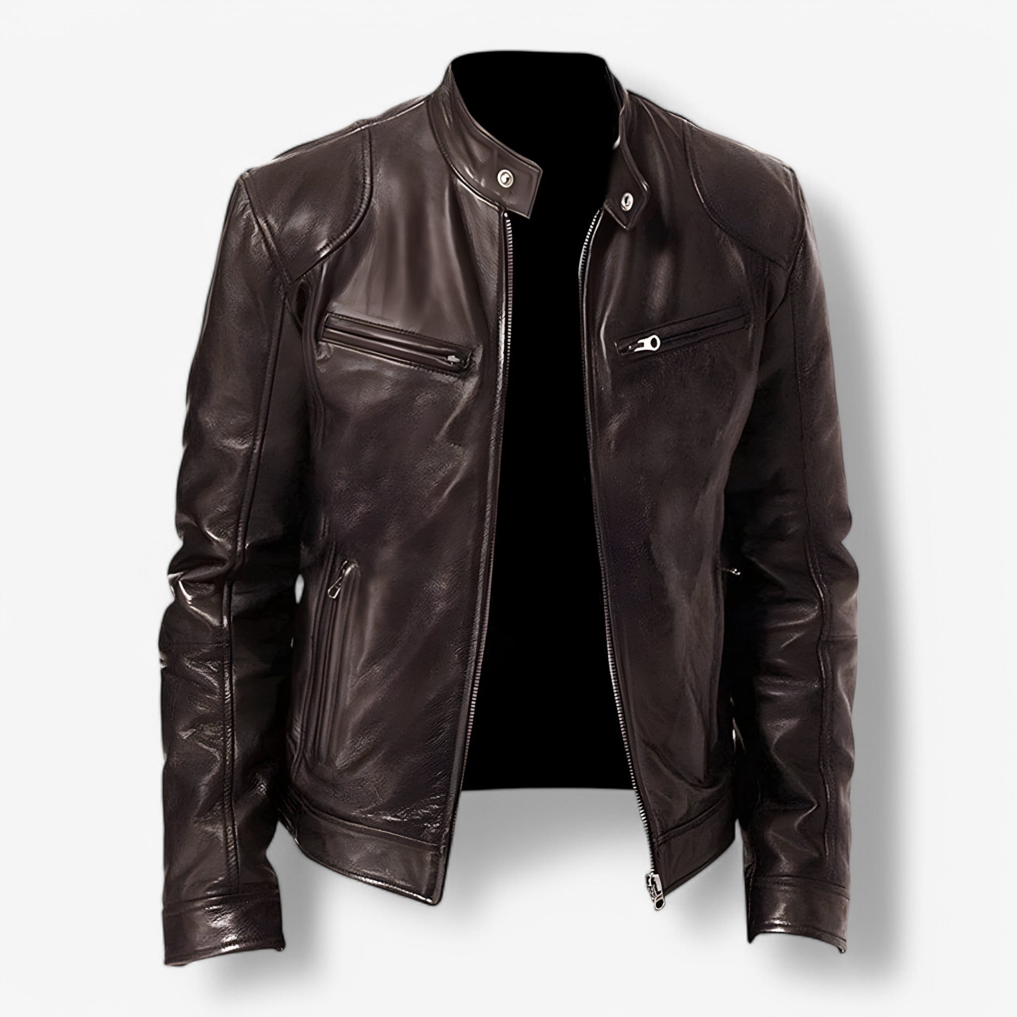 Martin | Casual Læderjakke - Mørkebrun - Martin | Casual Læderjakke - €25 - {{ product_tags }