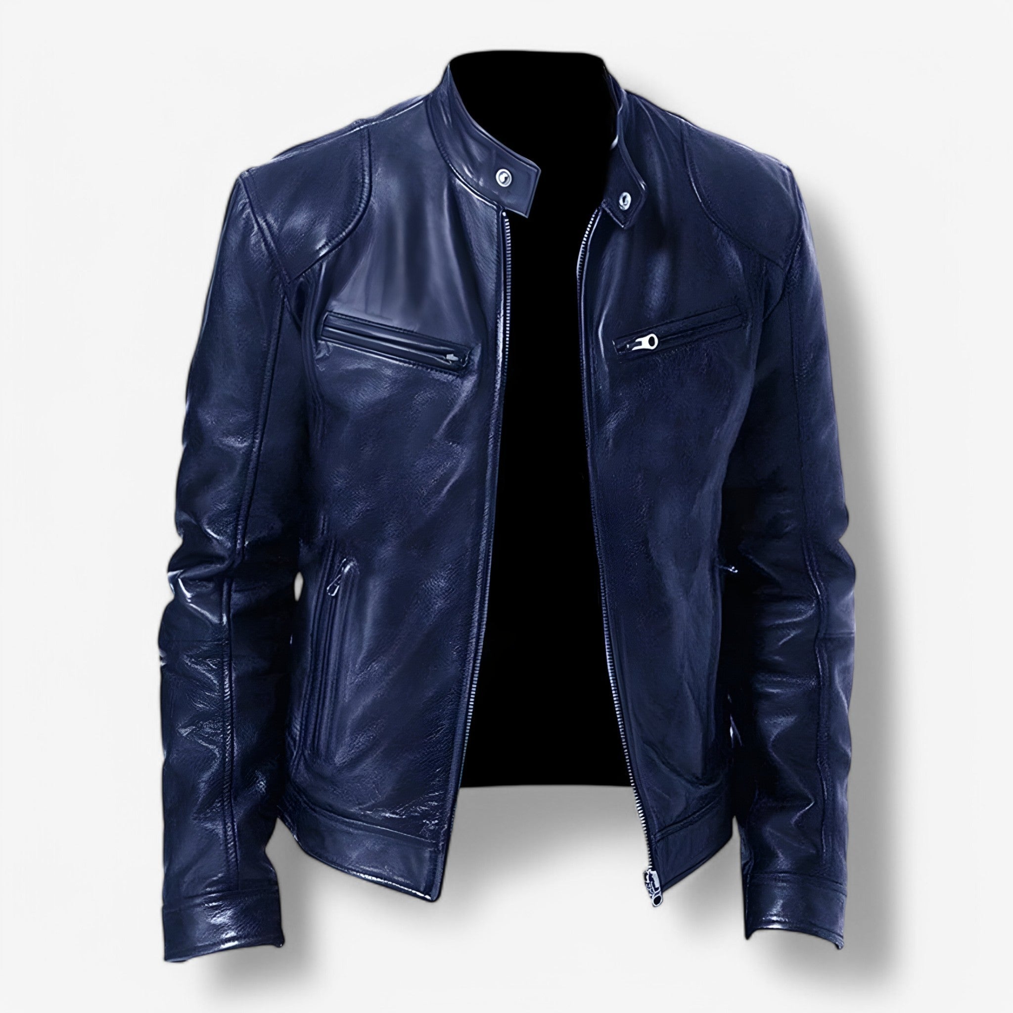 Martin | Casual læderjakke - Mørkeblå - Martin | Casual læderjakke- €25 - {{ product_tags }