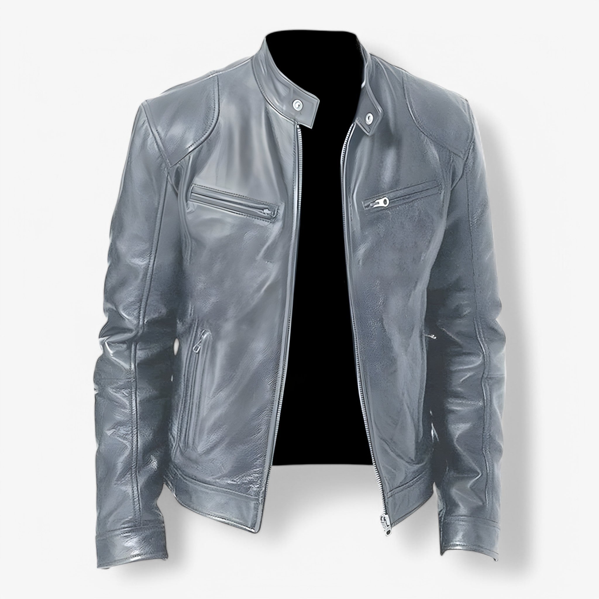 Martin | Casual læderjakke - Grå - Martin | Casual læderjakke- €25 - {{ product_tags }