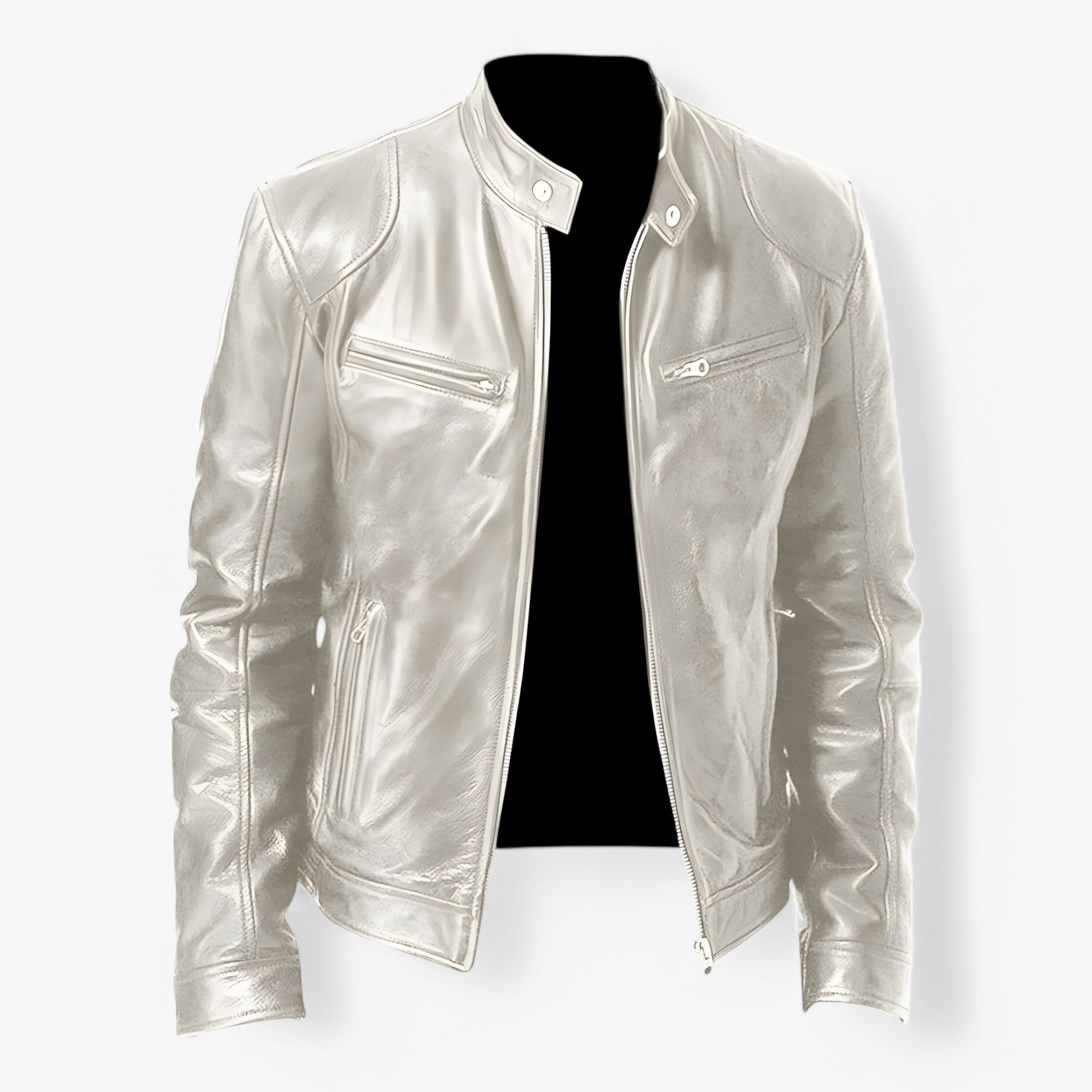 Martin | Casual læderjakke - Sølv - Martin | Casual læderjakke- €25 - {{ product_tags }