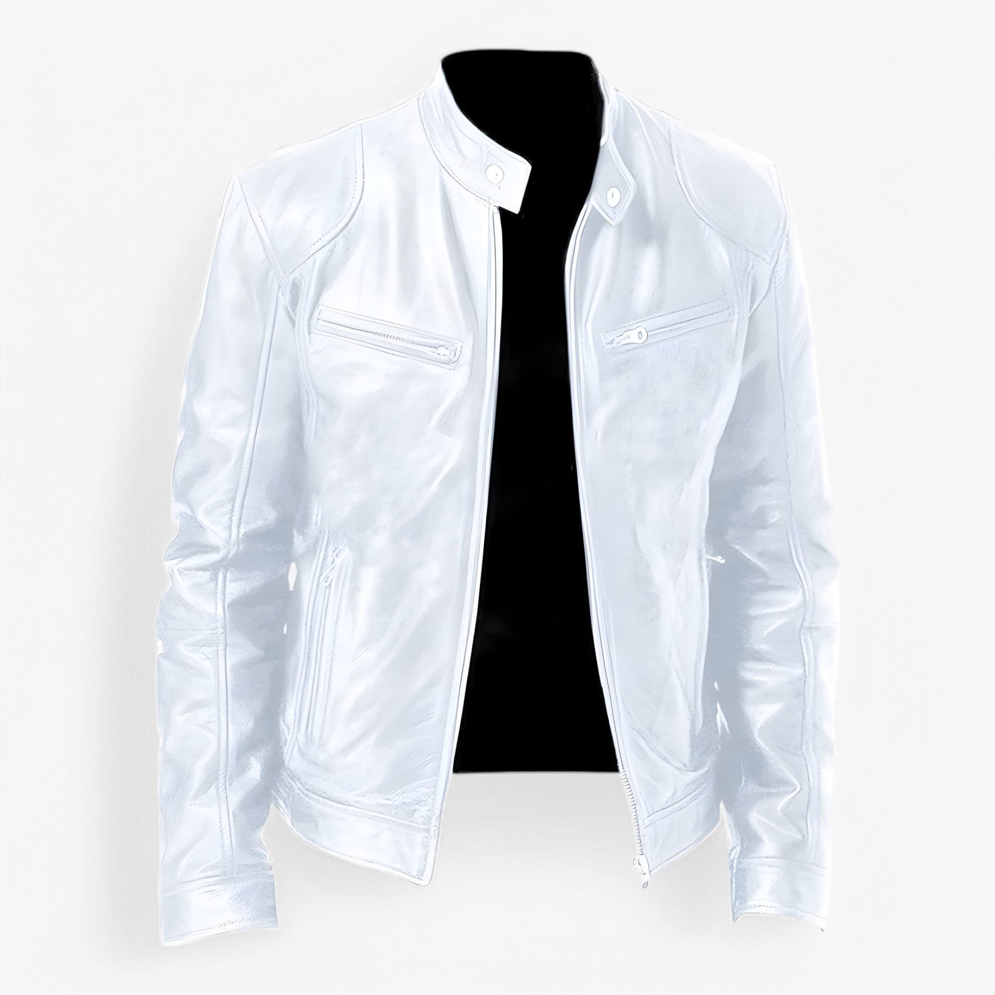 Martin | Casual Læderjakke - Hvid - Martin | Casual Læderjakke - €25 - {{ product_tags }