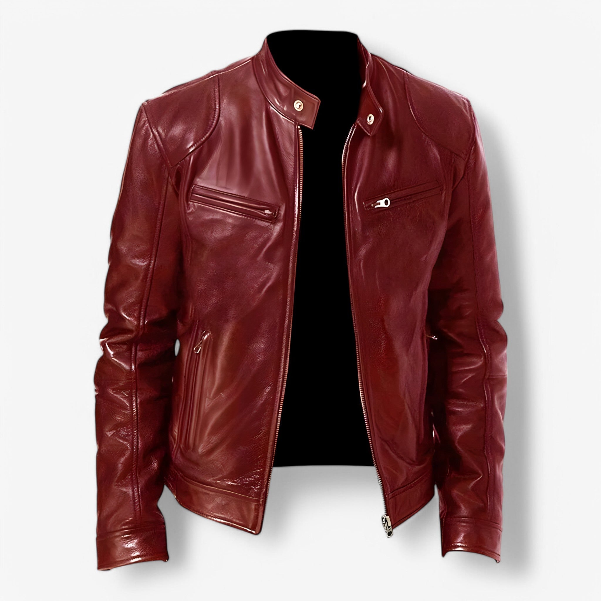 Martin | Casual Læderjakke - Bordeaux - Martin | Casual Læderjakke - €25 - {{ product_tags }