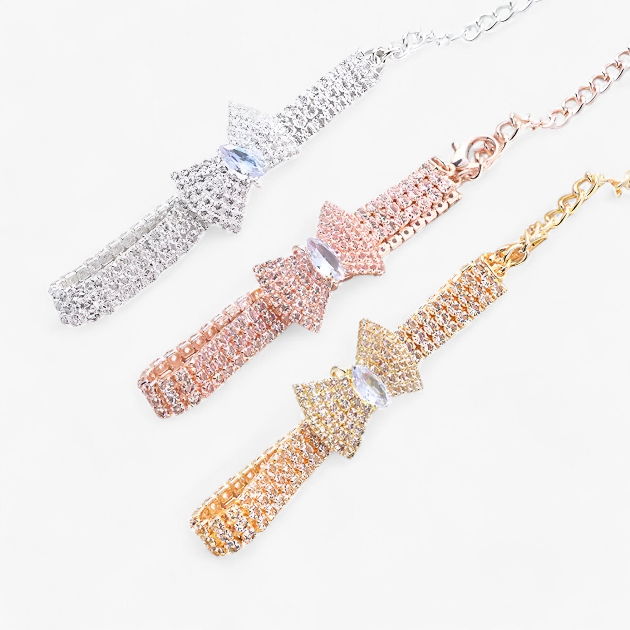 Bella | Bling kattehalsband med sløjfe og krystaller - - other - {{ product_tags }