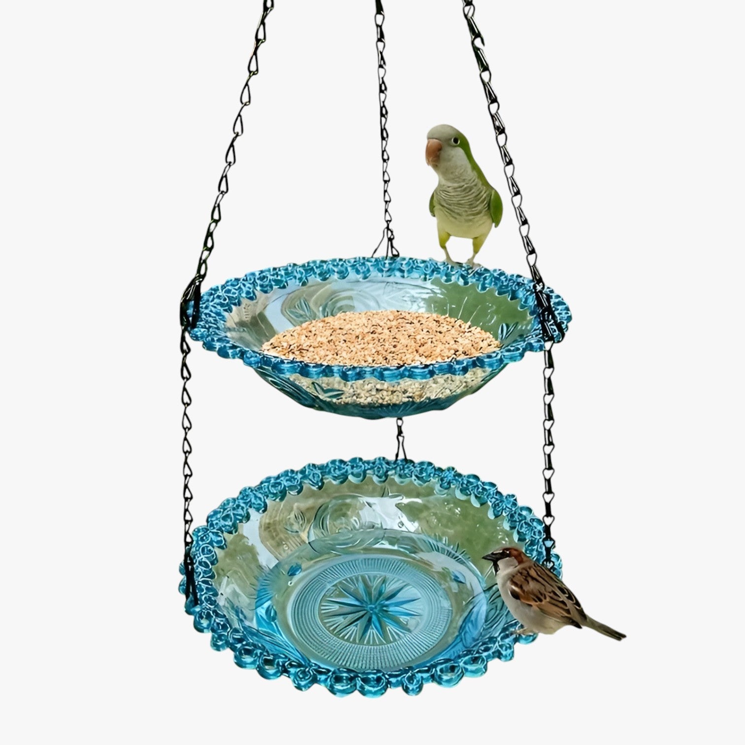 Jerico | 2-lags foderhus med fuglebad – Bæredygtig og dekorativ - - house & garden - {{ product_tags }