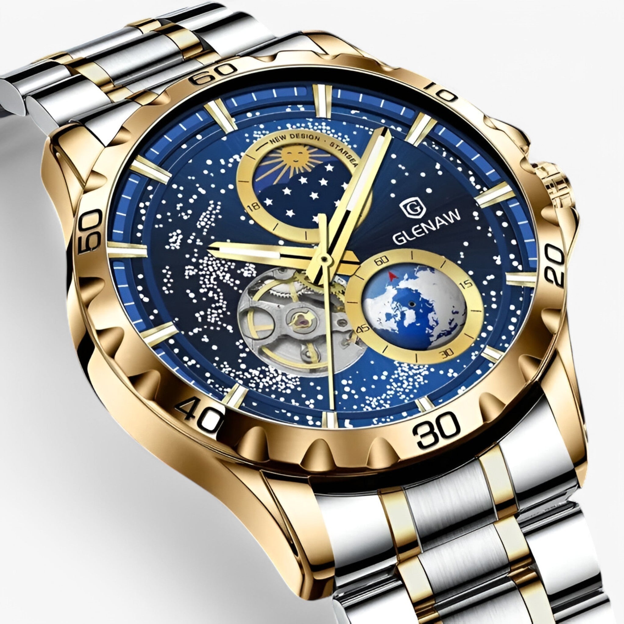 Jareth | Mekanisk månefaseur lavet af rustfrit stål - - watches - {{ product_tags }