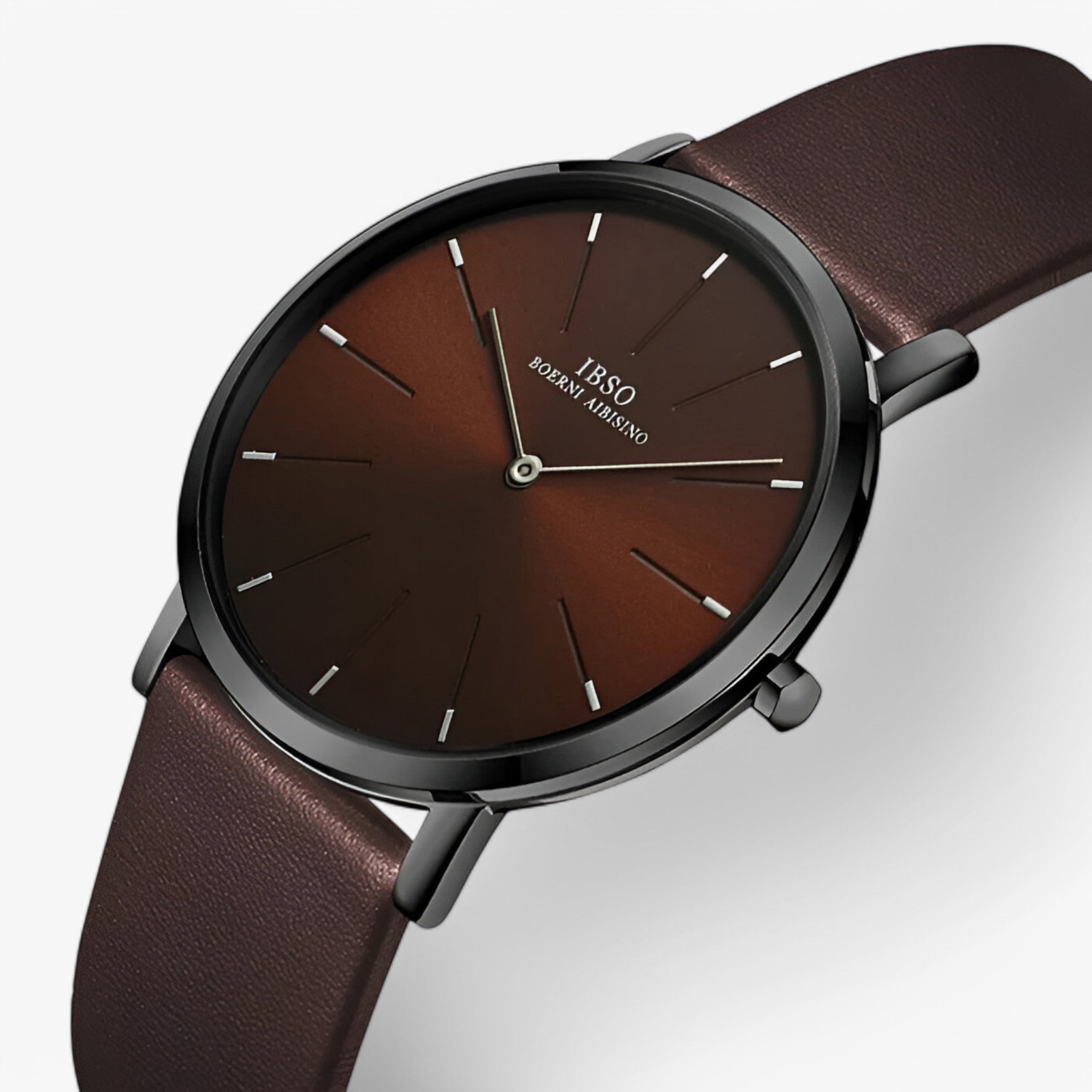 Oberon | Ultratyndt luksus herreur i brunt læder - - watches - {{ product_tags }