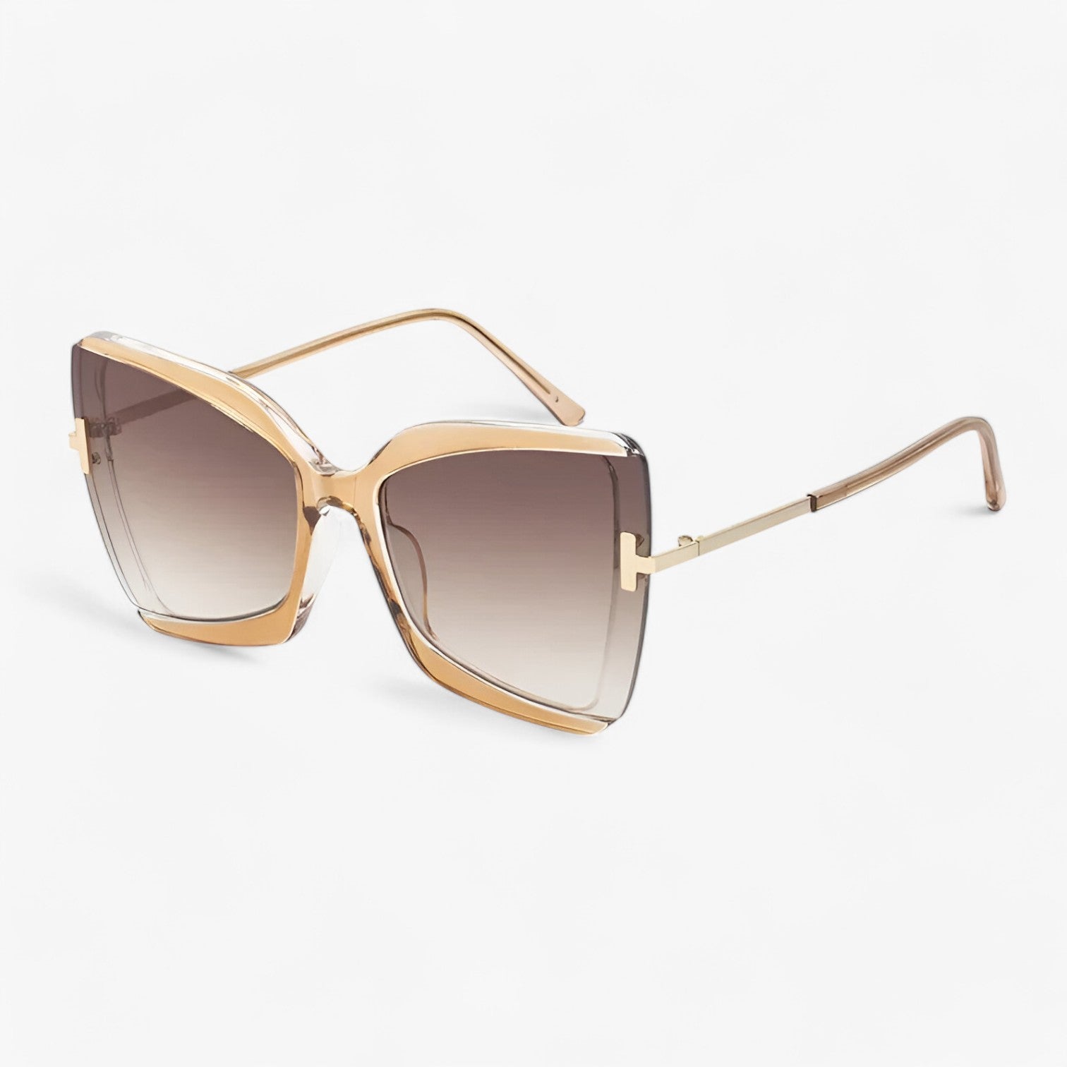 Andrea | Katteøje solbrille med T-beslag - dristig stil, levende farver - - women's fashion - {{ product_tags }