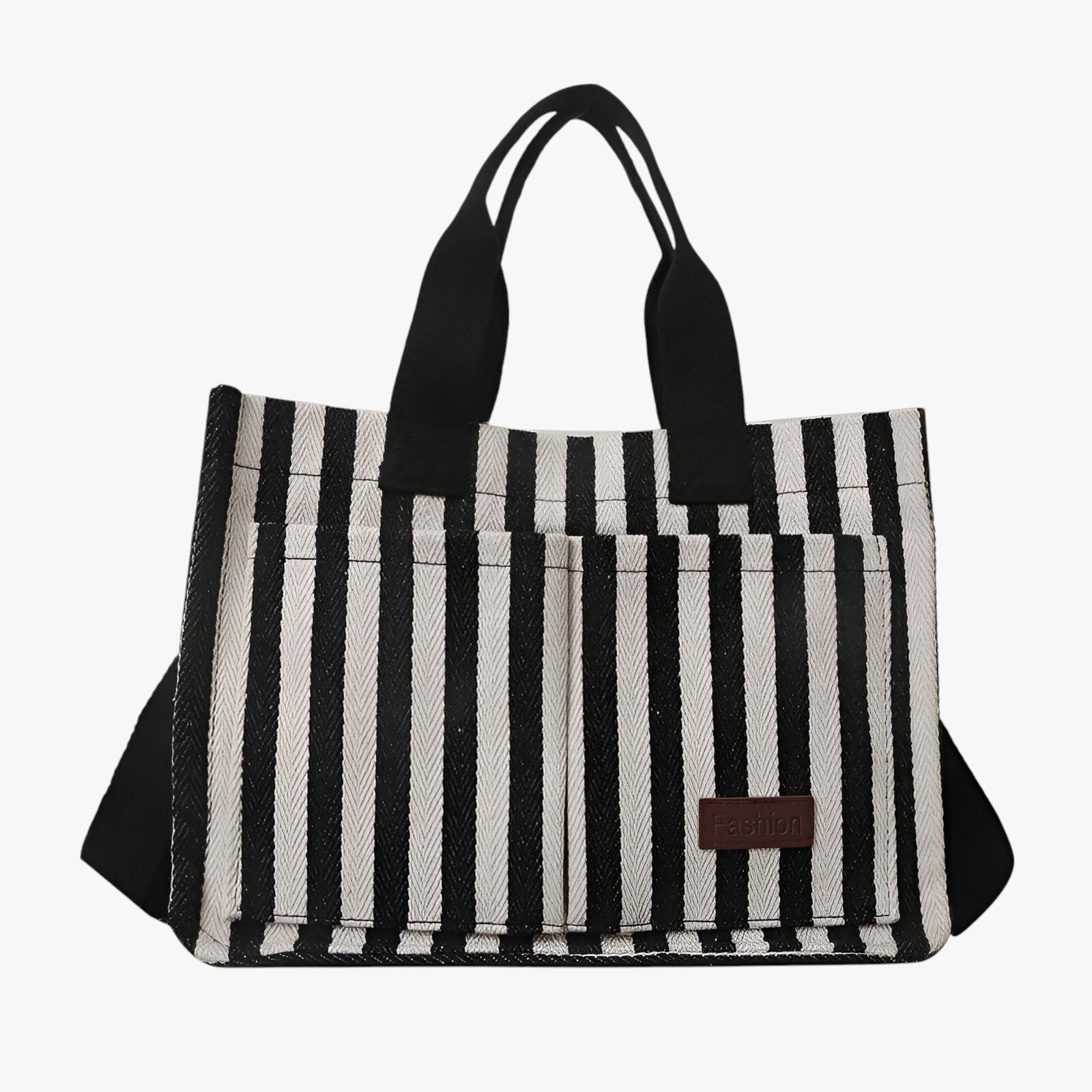 Aurora | Rumlig canvas skuldertaske til dag og rejser - Sort - bags - {{ product_tags }