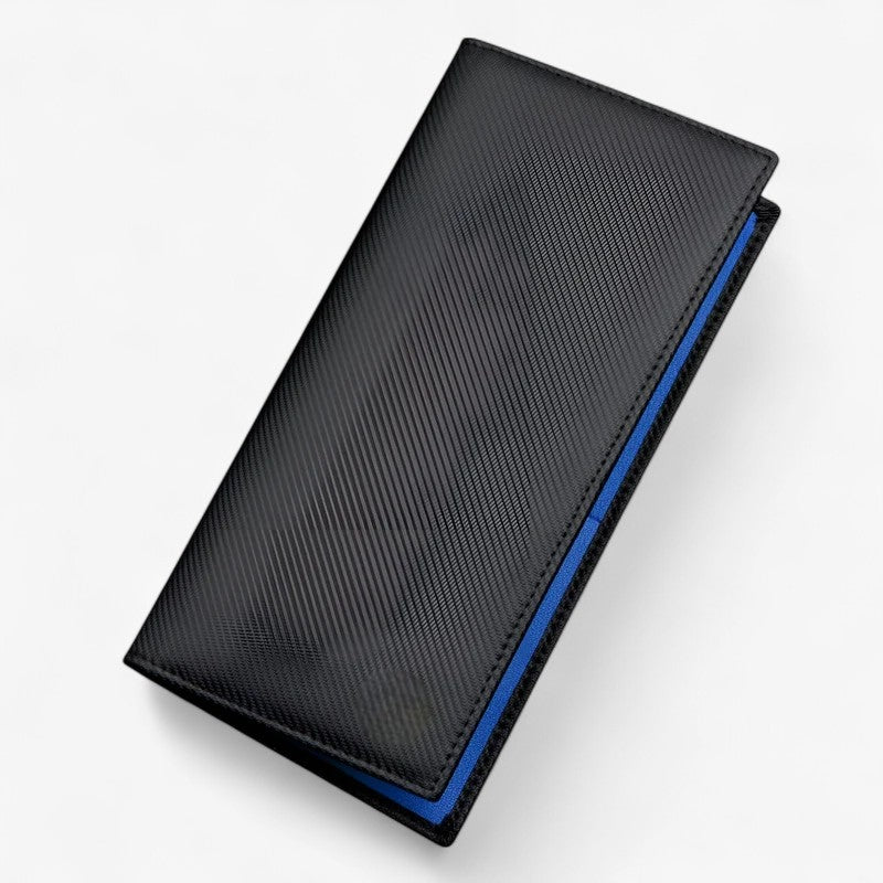 Ivano | Slank Læder Business Pung - Sort Blå Kulstof - bags - {{ product_tags }