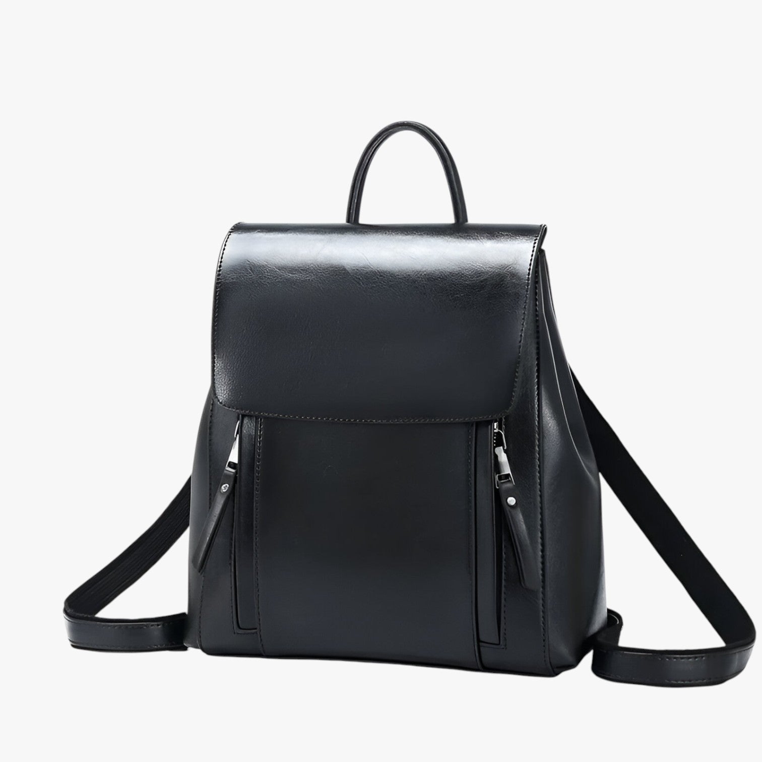 Rylee | Elegant Læderrygsæk til Skole og Arbejde - Sort 31*28*9cm - bags - {{ product_tags }