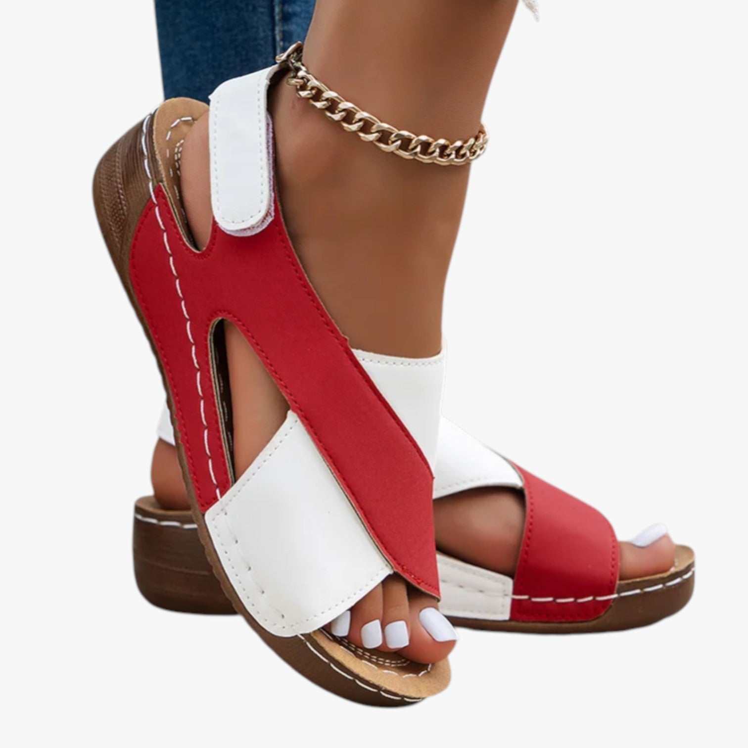 Rachelle | Sommerlig komfort med stil - Bløde og lette kilehæle sandals - - Rachelle | Sommerlig komfort med stil - Bløde og lette kilehæle sandals - €25 - {{ product_tags }