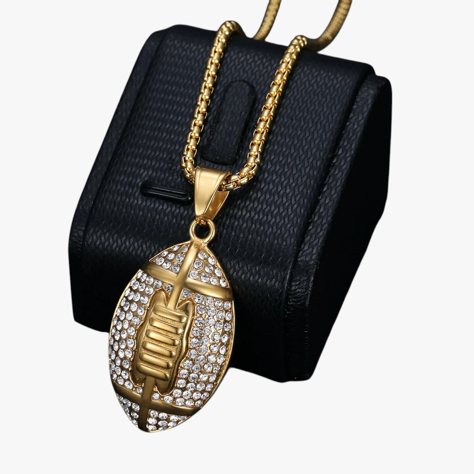 Jayson | Rugby-halskæde i stål med krystal - Guld - other - {{ product_tags }