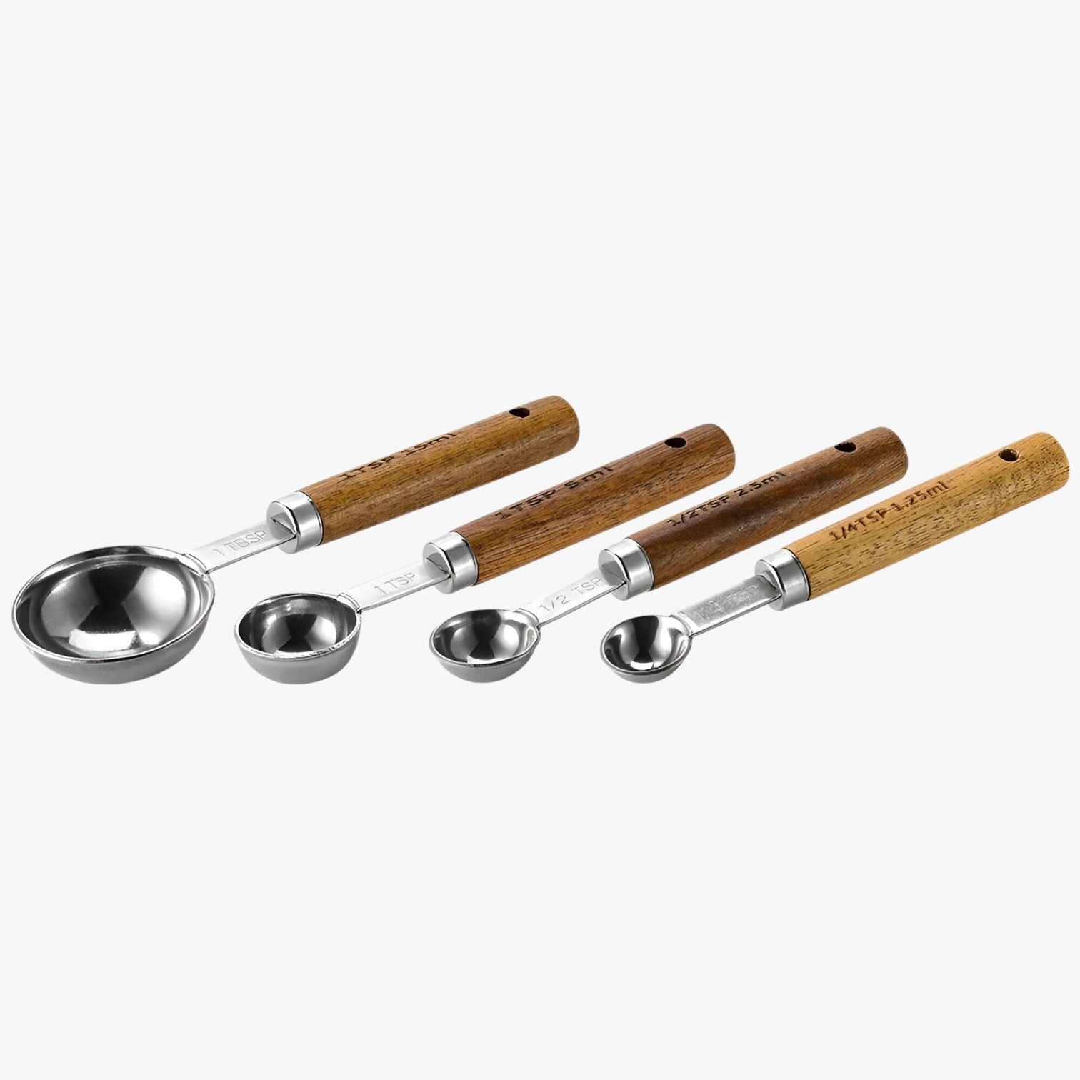 Yasmin | Rustfrit stål måleske sæt – Præcise og holdbare målinger - 4Stykker Sølv Lille - house & garden - {{ product_tags }