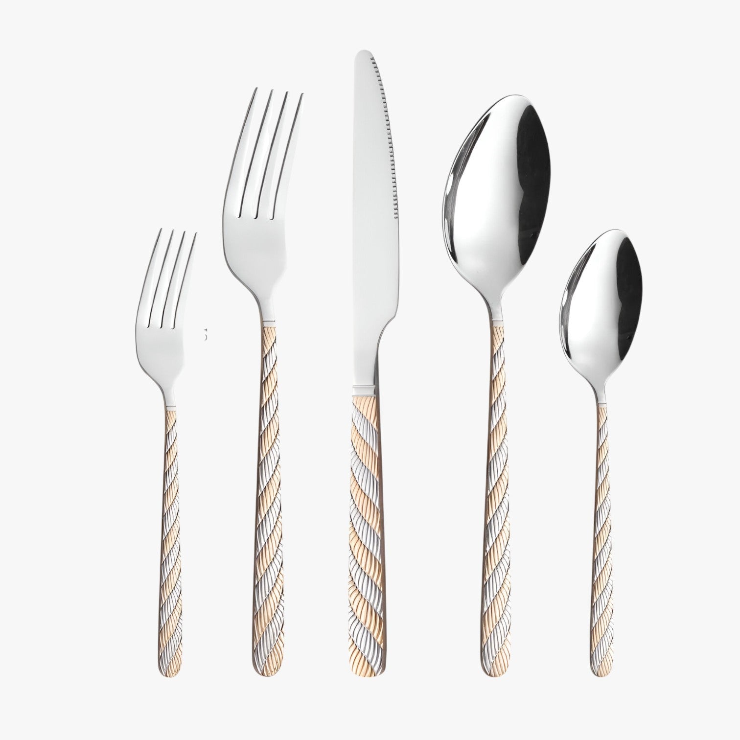 Haley | Sæt af vævede bestik i rustfrit stål - Farve foto guld - house & garden - {{ product_tags }